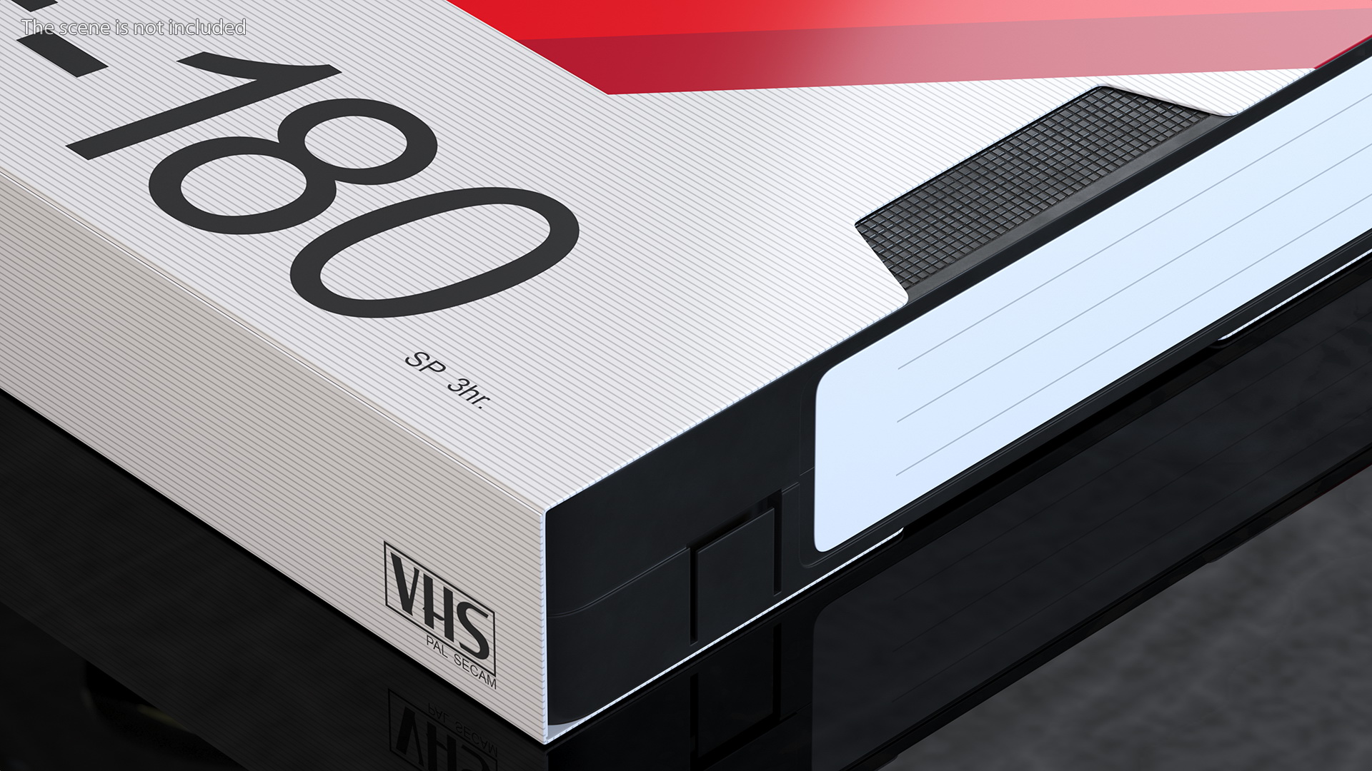 3D Vintage Sony E180 VHS Video Tape with Cover model
