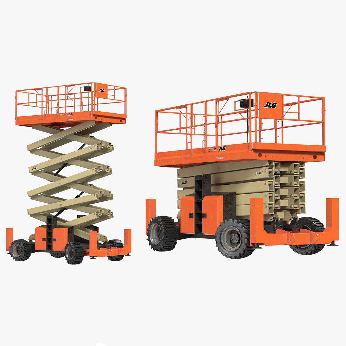 JLG Scissor Lift Rigged for Cinema 4D 3D