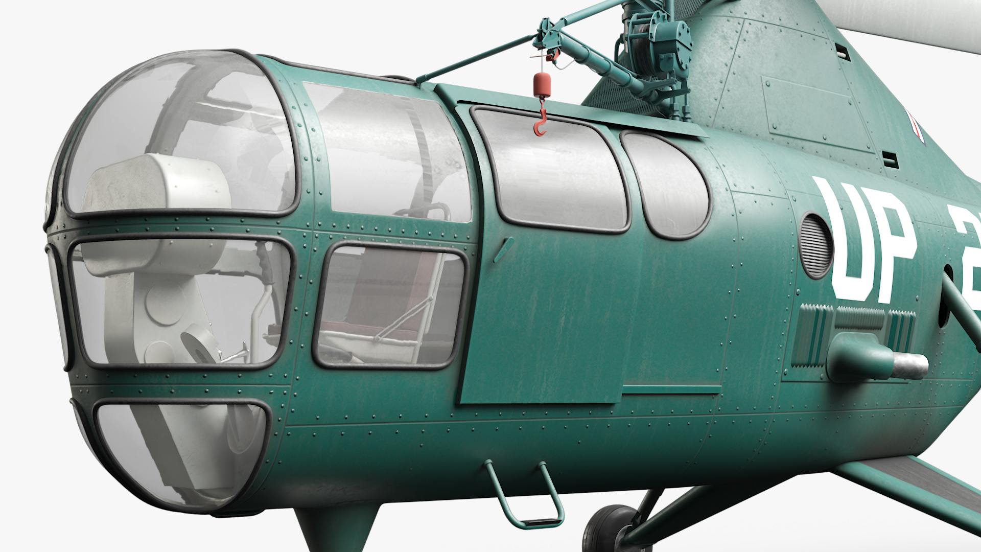 Sikorsky H-5 Navy Helicopter with Folded Blades 3D