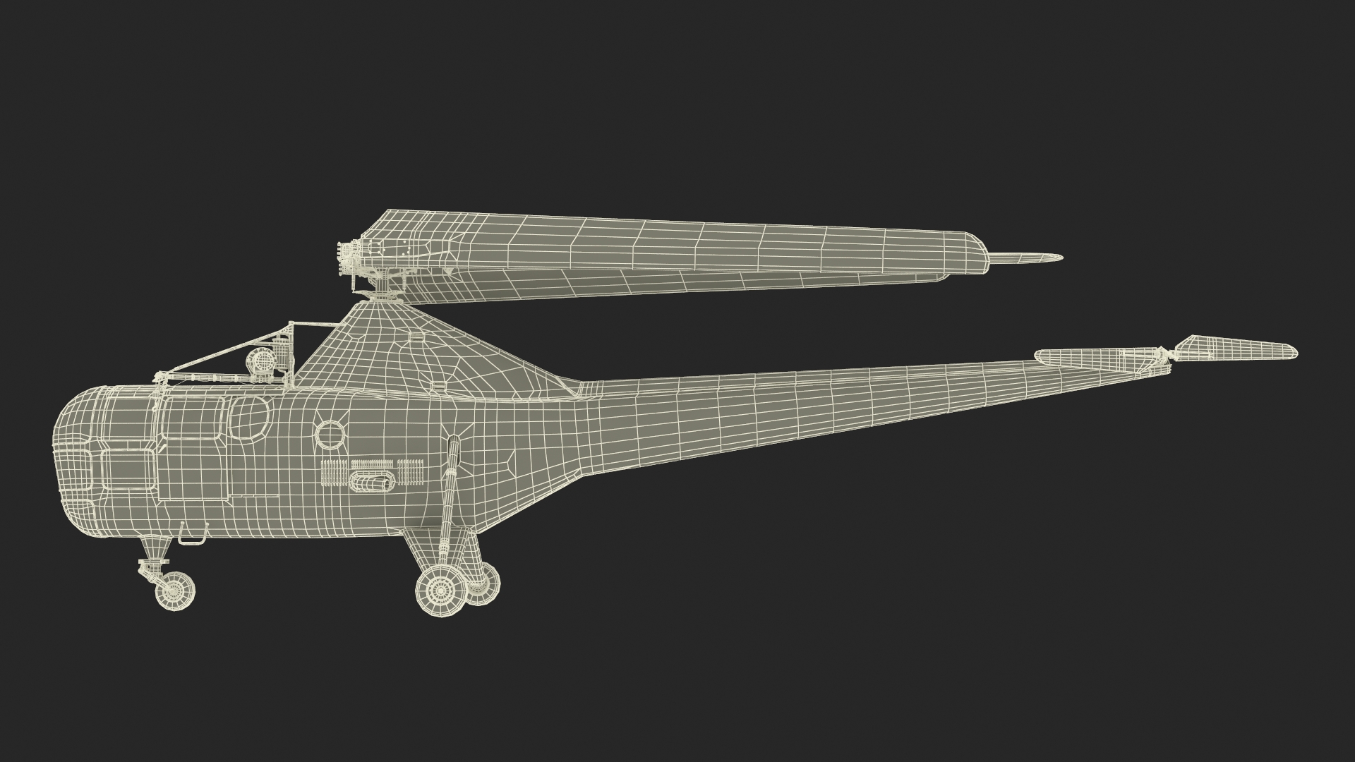 Sikorsky H-5 Navy Helicopter with Folded Blades 3D