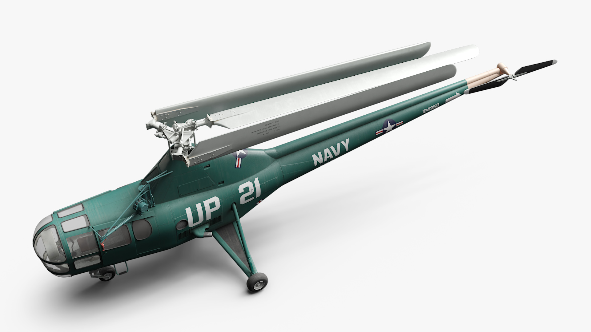 Sikorsky H-5 Navy Helicopter with Folded Blades 3D
