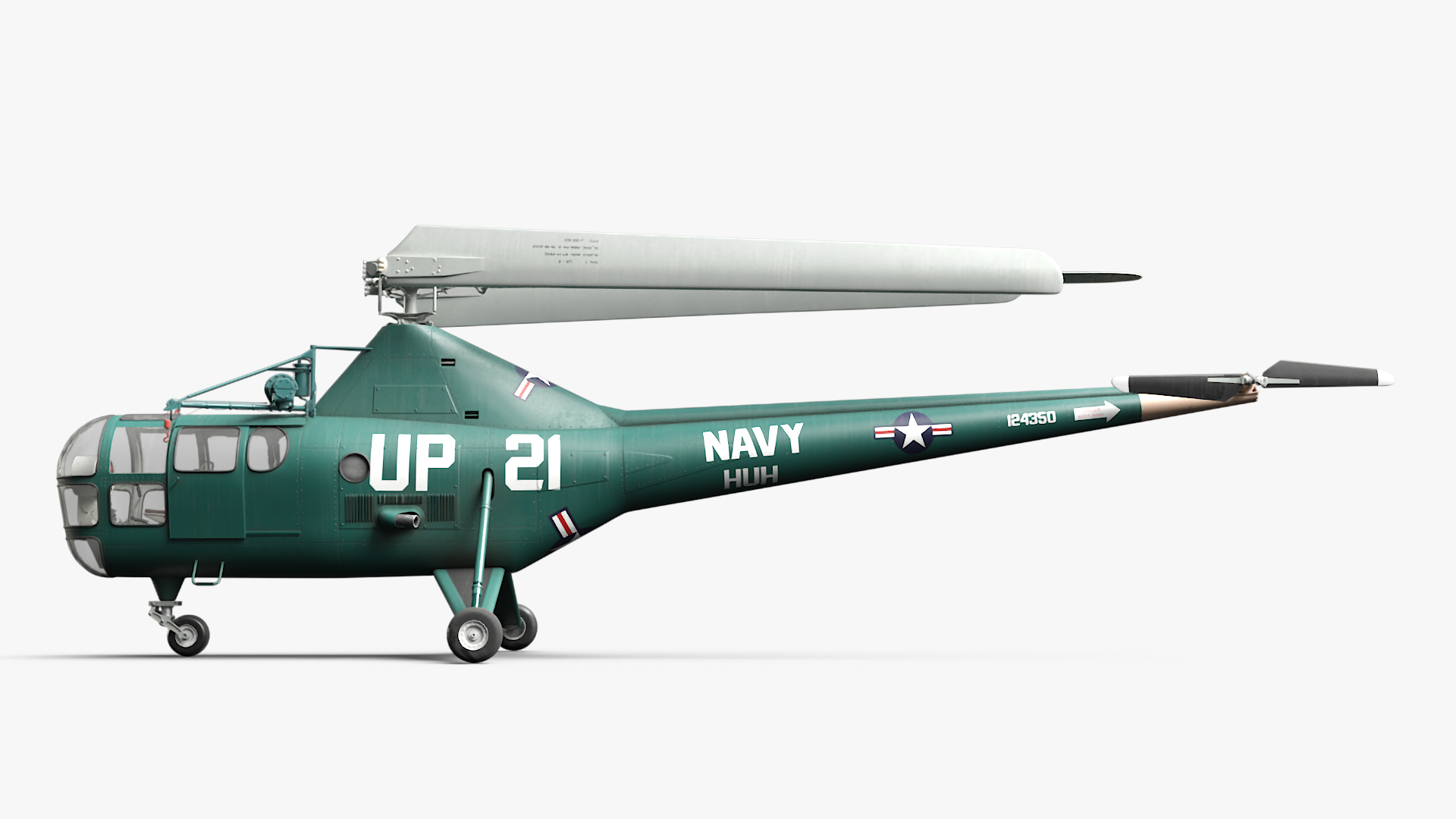 Sikorsky H-5 Navy Helicopter with Folded Blades 3D