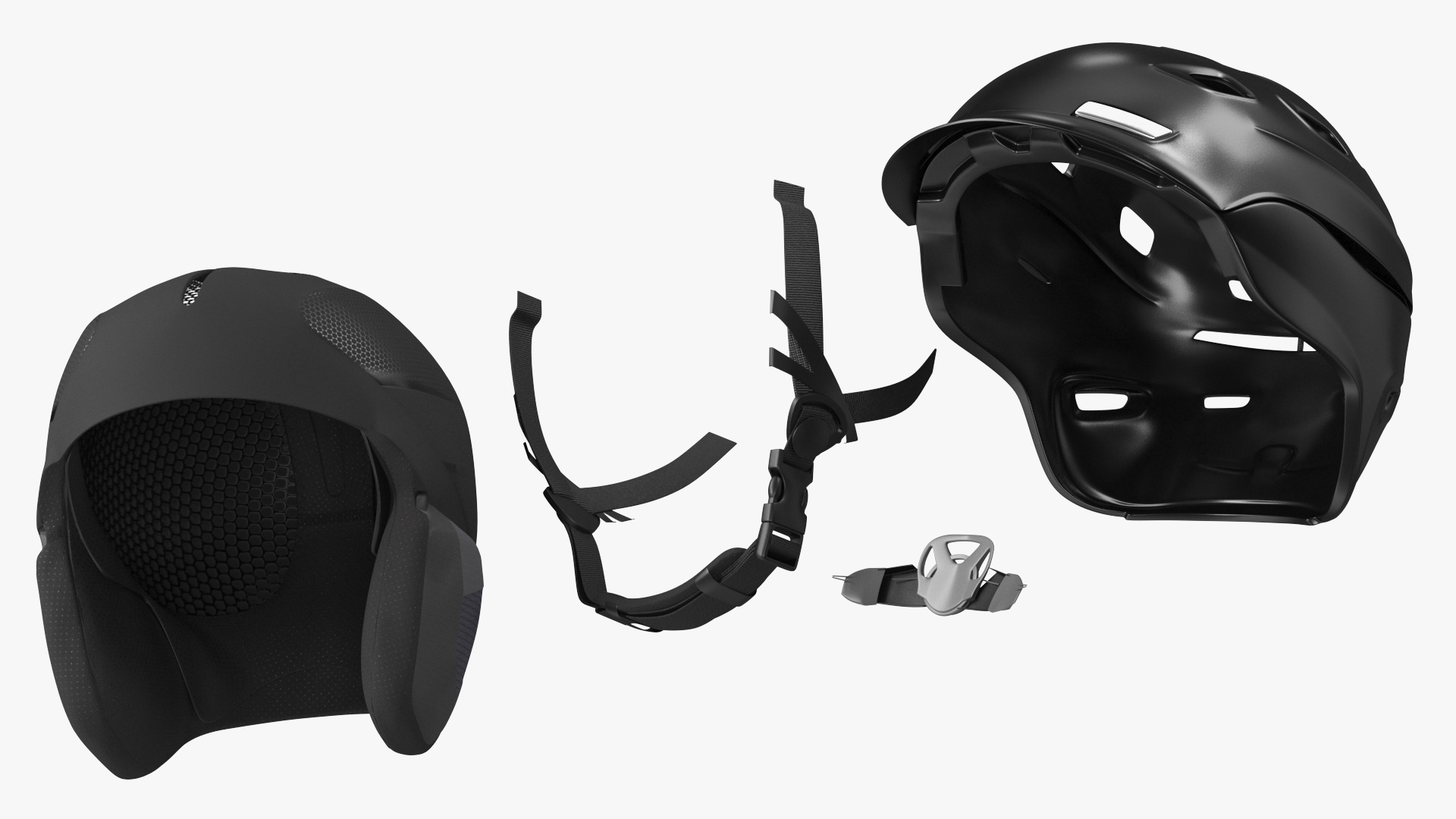 3D Mens Snow Helmet Matte Black model