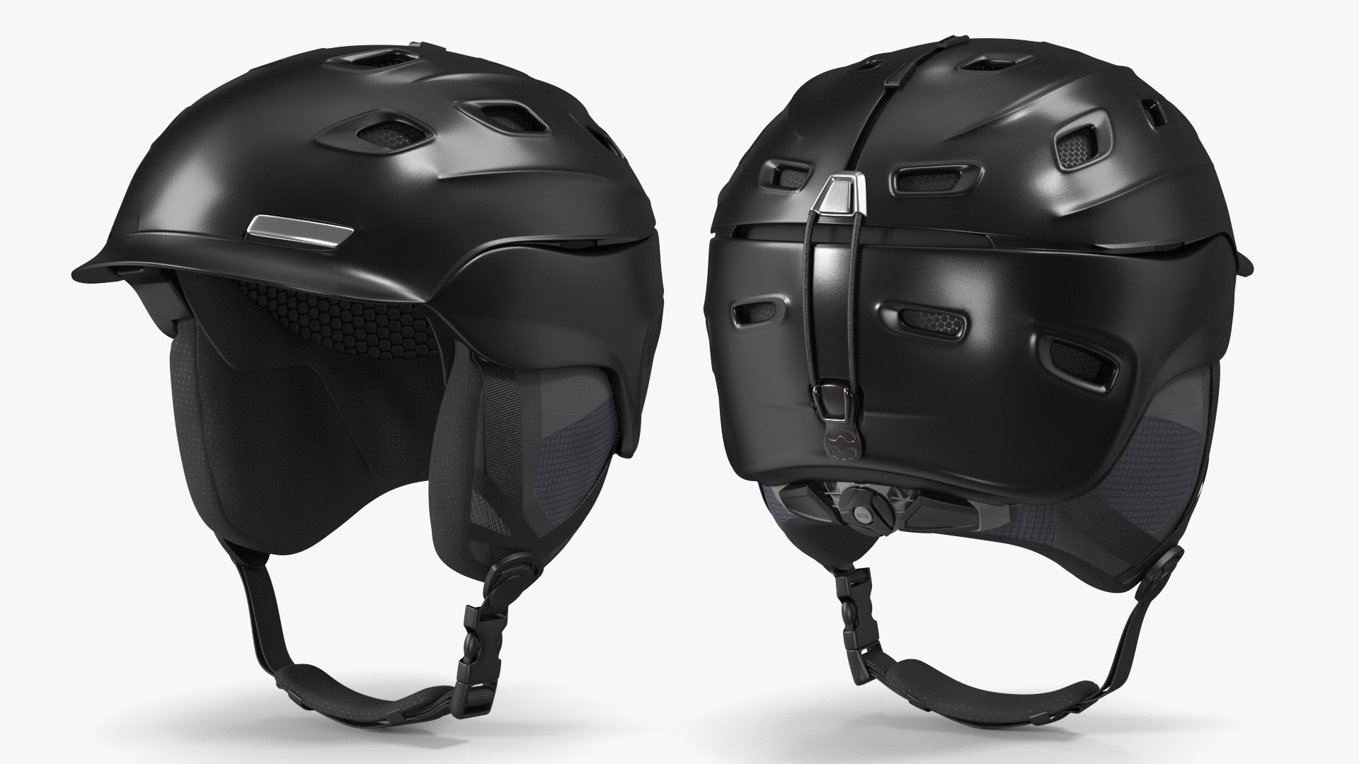 3D Mens Snow Helmet Matte Black model