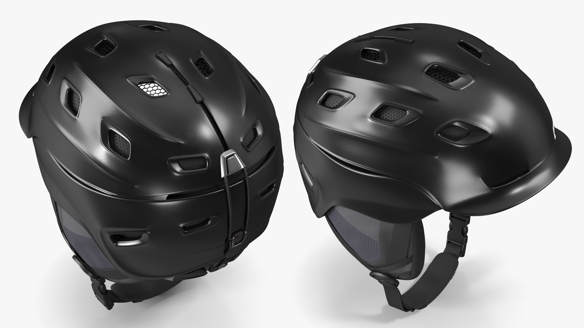 3D Mens Snow Helmet Matte Black model