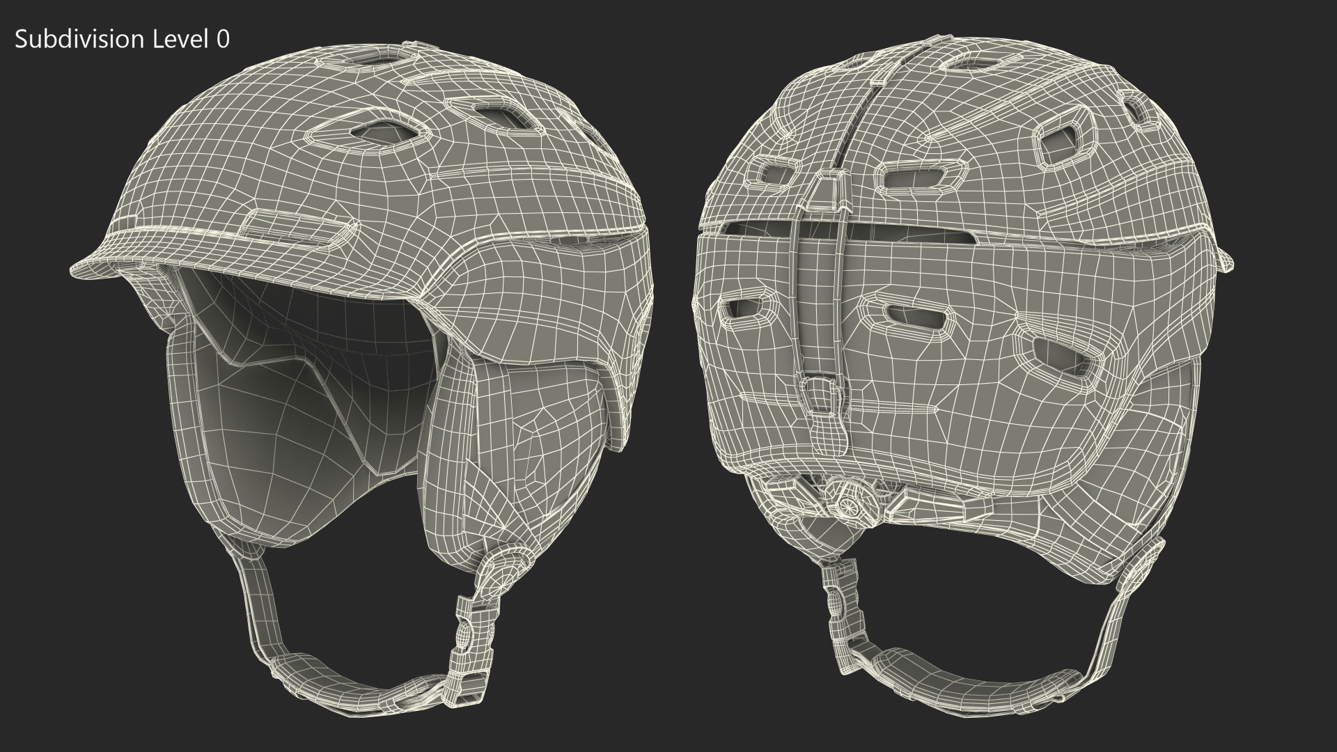 3D Mens Snow Helmet Matte Black model