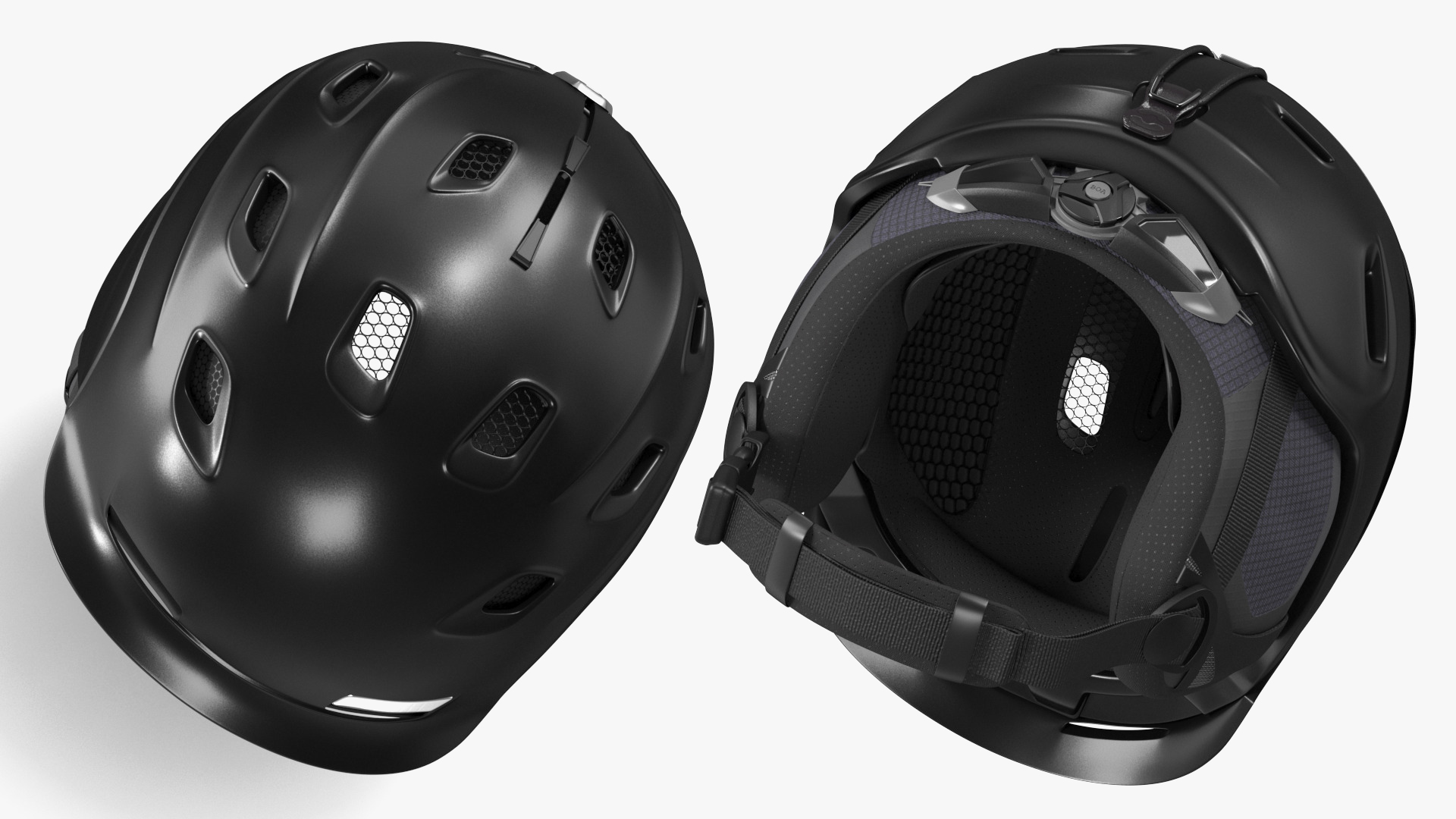 3D Mens Snow Helmet Matte Black model