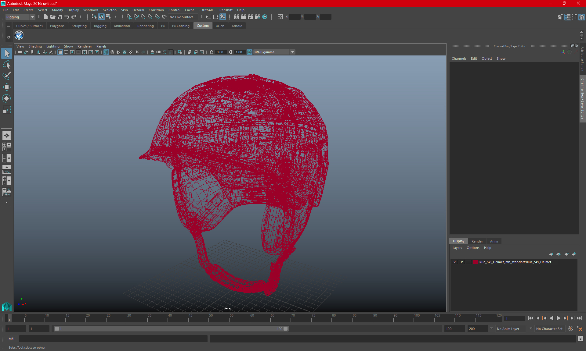 3D Mens Snow Helmet Matte Black model