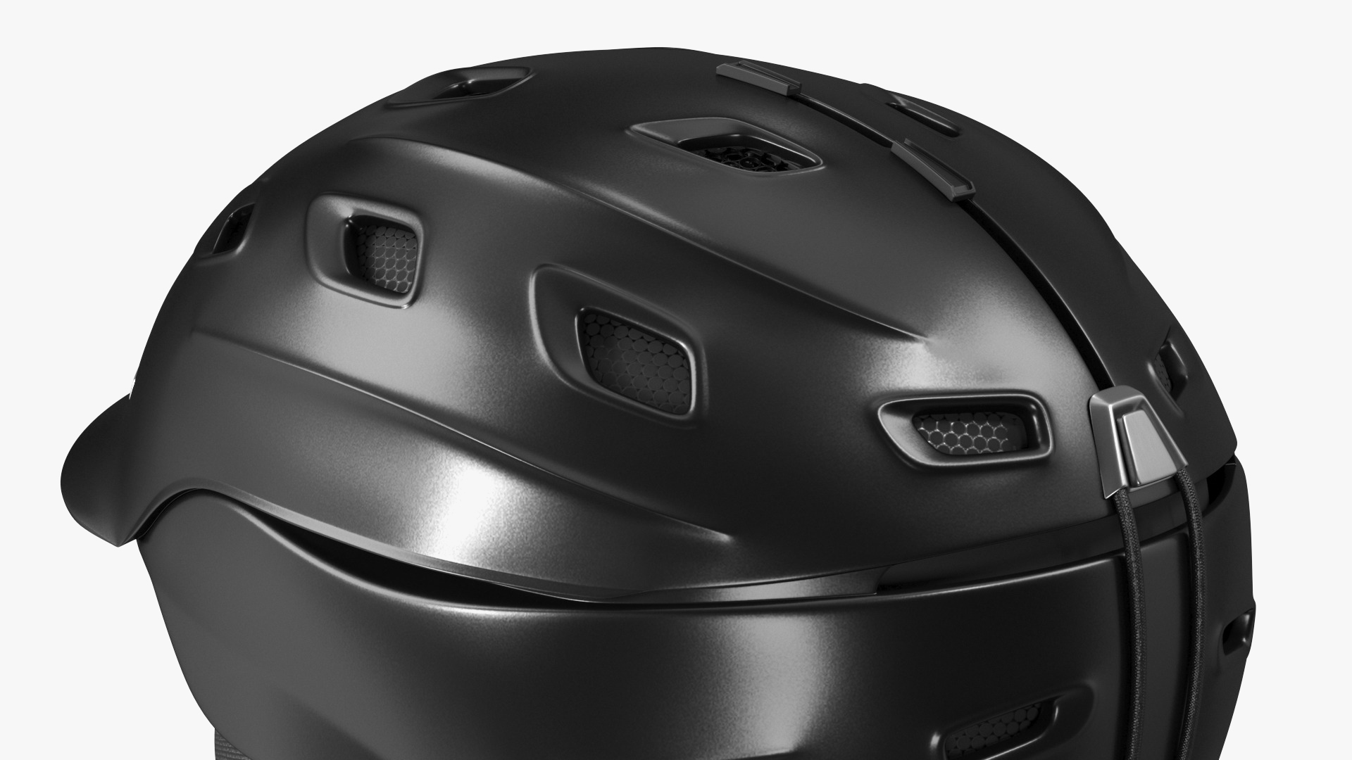 3D Mens Snow Helmet Matte Black model