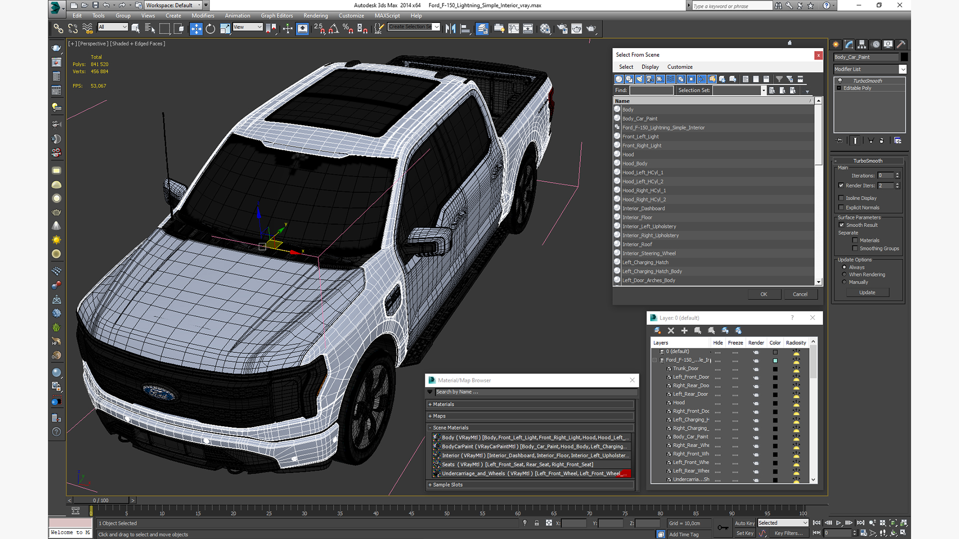 3D Ford F-150 Lightning Simple Interior