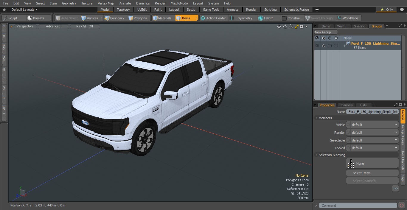 3D Ford F-150 Lightning Simple Interior