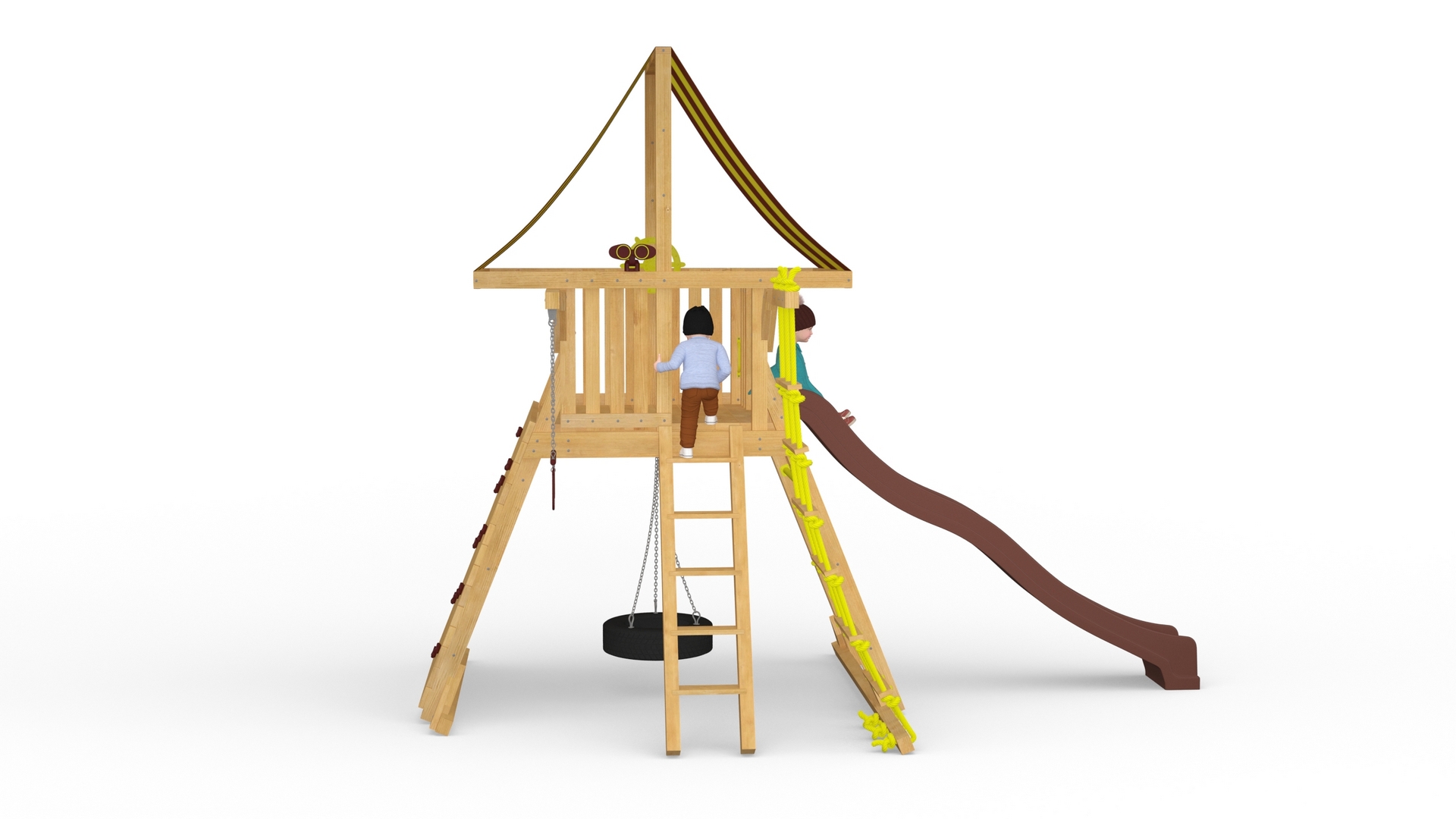 3D Little Children on Slide Fur model
