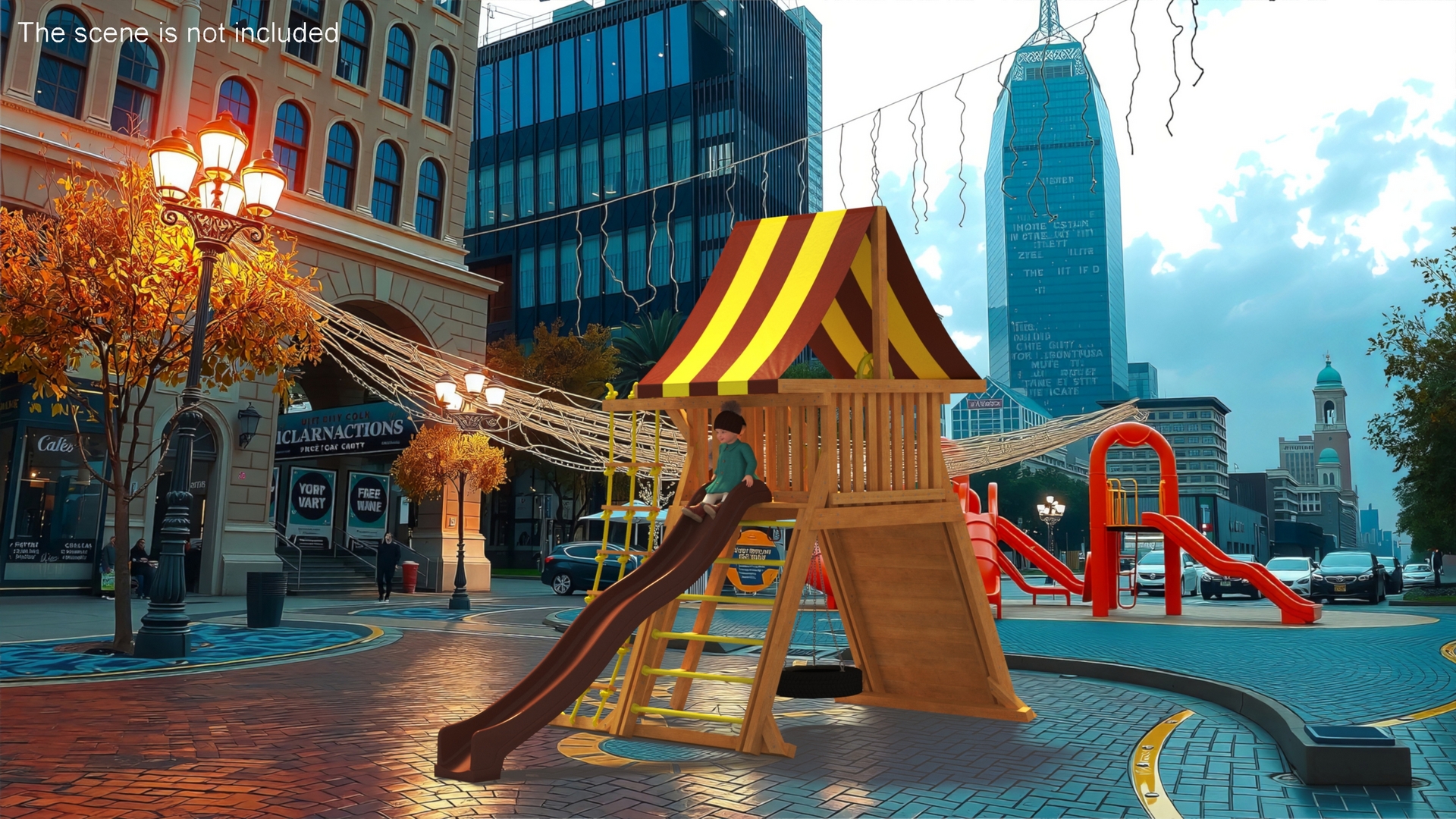 3D Little Children on Slide Fur model