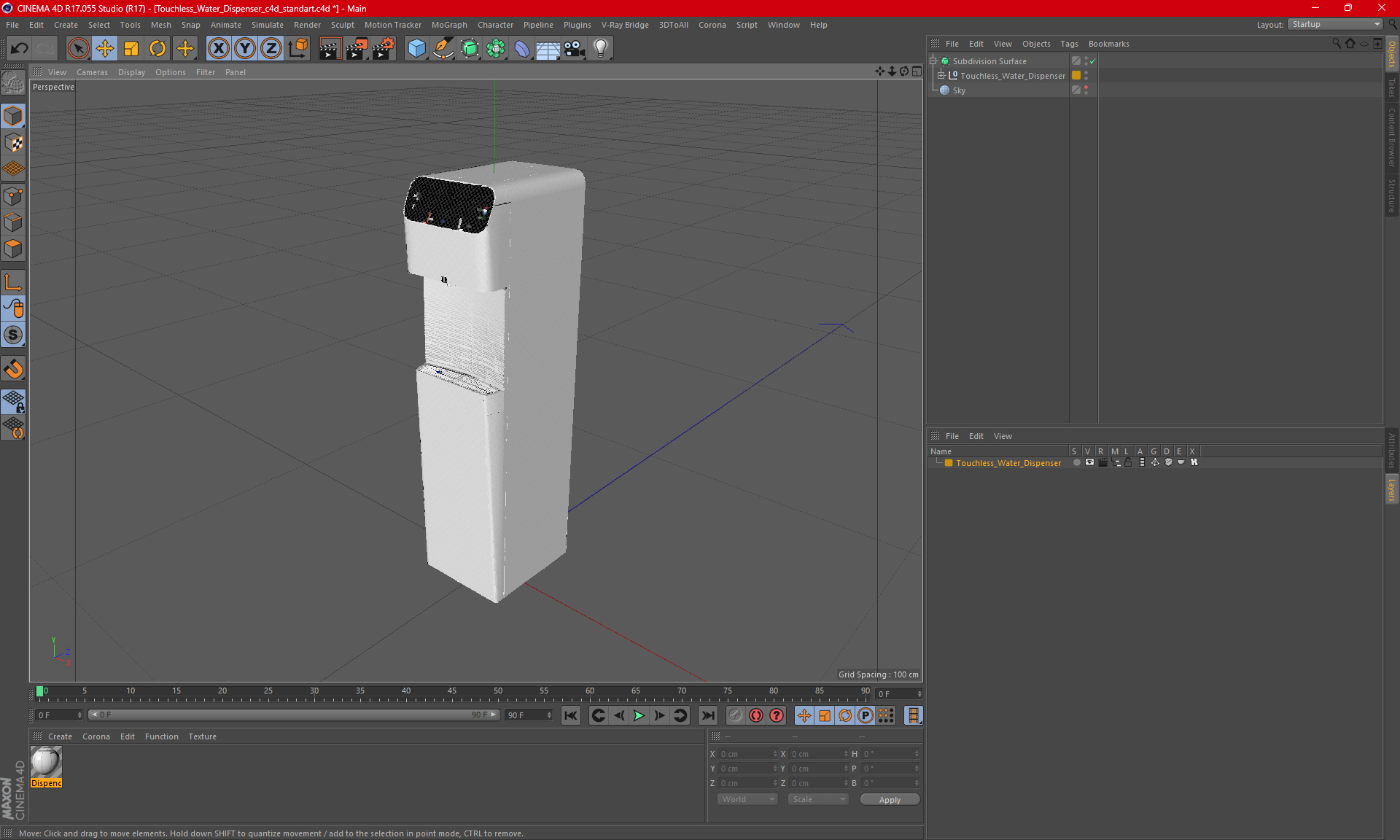 3D model Touchless Water Dispenser