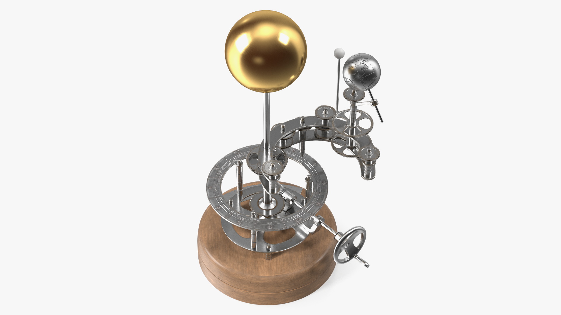 Steel Antique Orrery Solar System Rigged for Cinema 4D 3D model