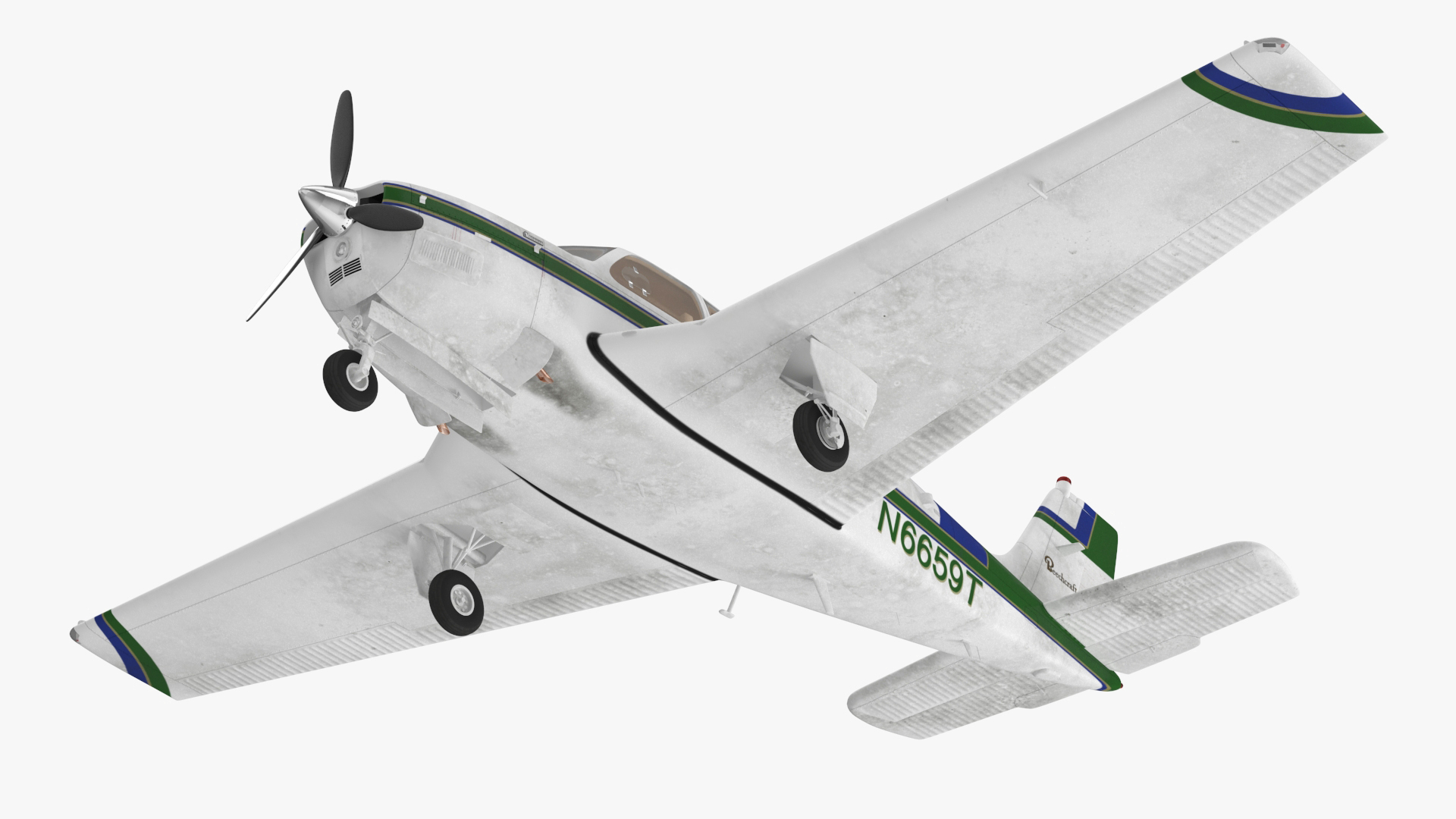 Light Aircraft Beechcraft Bonanza Rigged for Maya 3D model