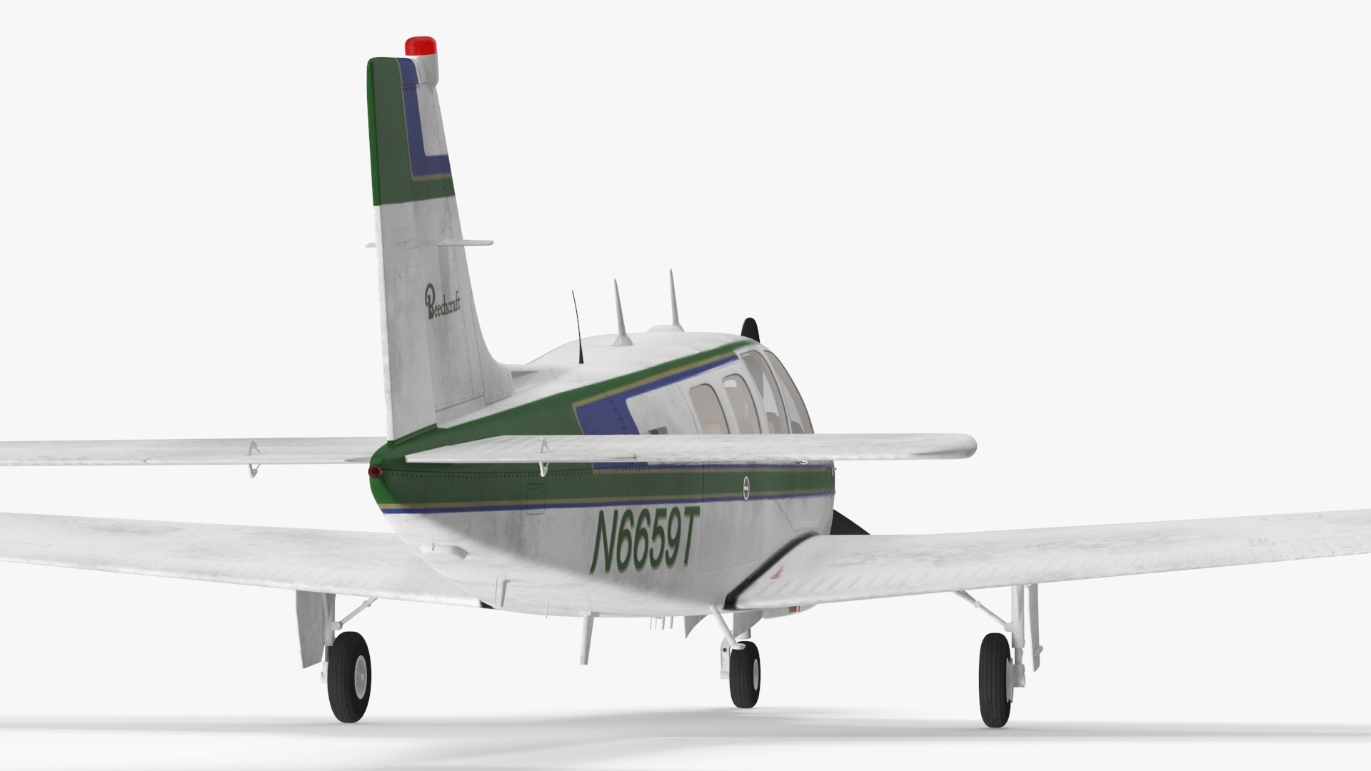 Light Aircraft Beechcraft Bonanza Rigged for Maya 3D model