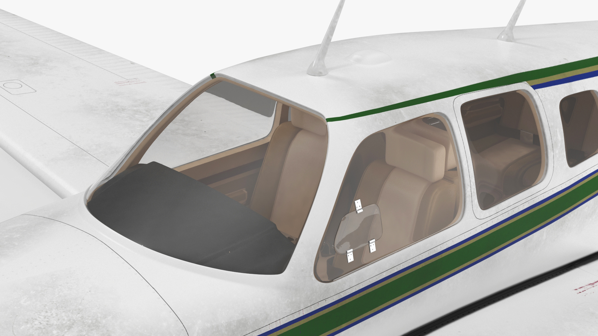 Light Aircraft Beechcraft Bonanza Rigged for Maya 3D model