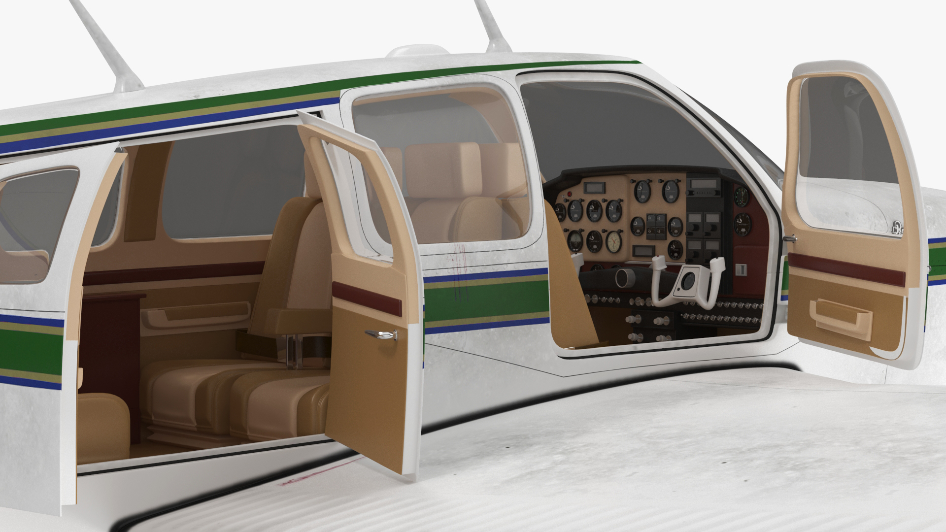 Light Aircraft Beechcraft Bonanza Rigged for Maya 3D model