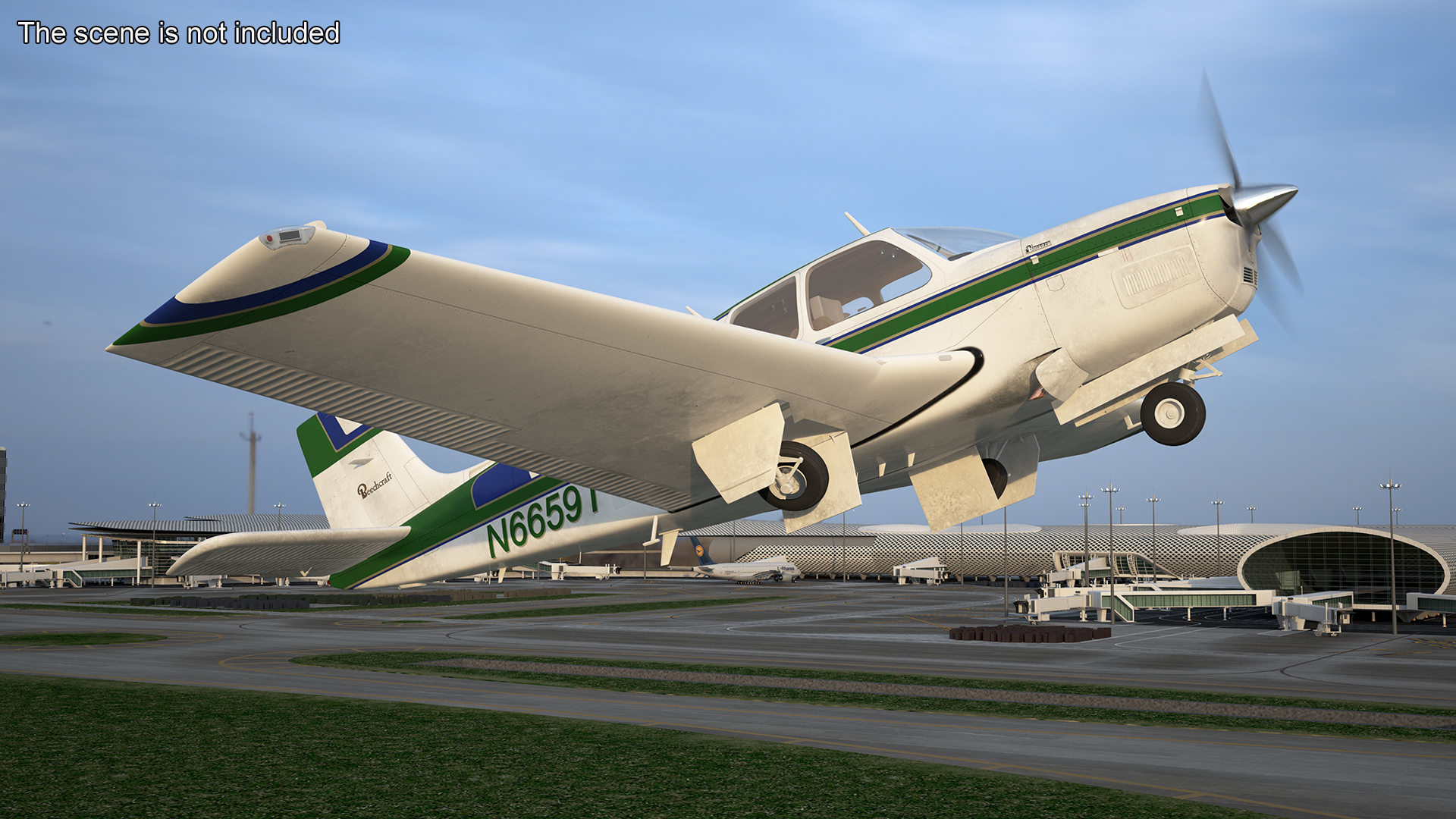 Light Aircraft Beechcraft Bonanza Rigged for Maya 3D model