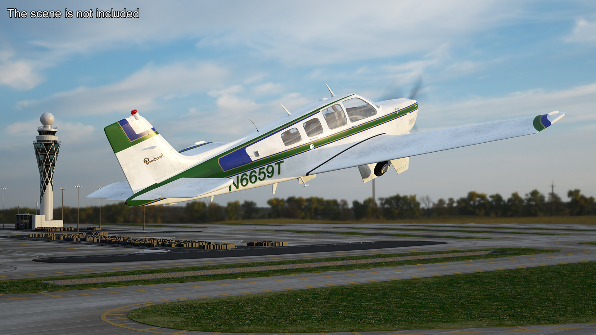 Light Aircraft Beechcraft Bonanza Rigged for Maya 3D model