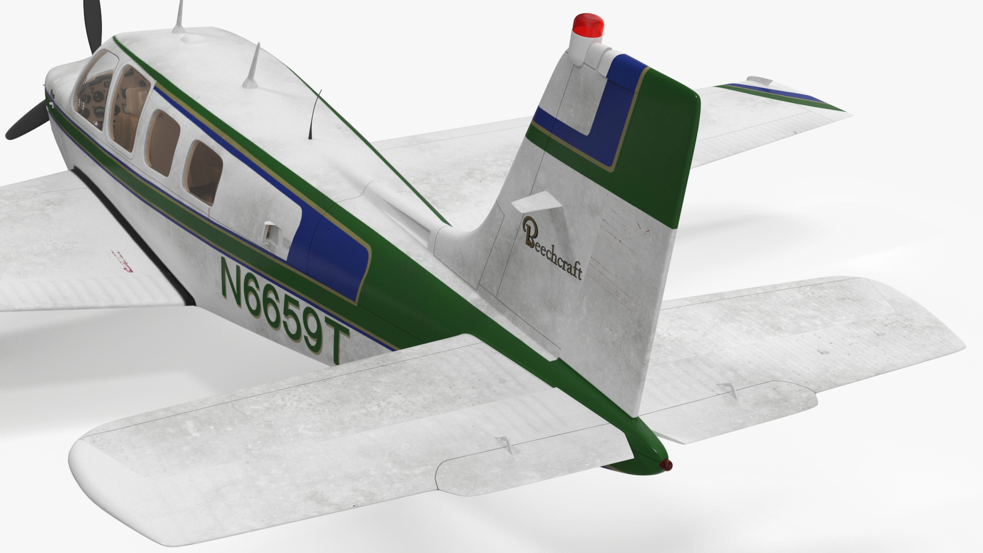 Light Aircraft Beechcraft Bonanza Rigged for Maya 3D model
