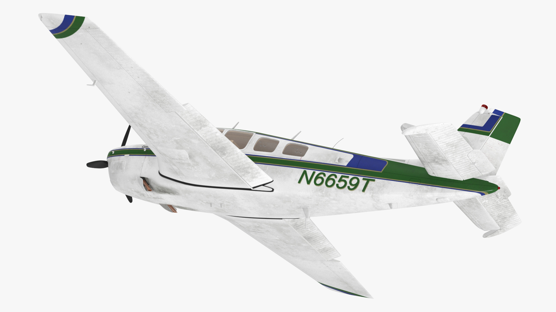 Light Aircraft Beechcraft Bonanza Rigged for Maya 3D model