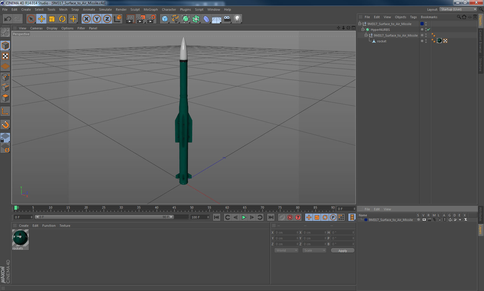 3D 9M317 Surface to Air Missile model