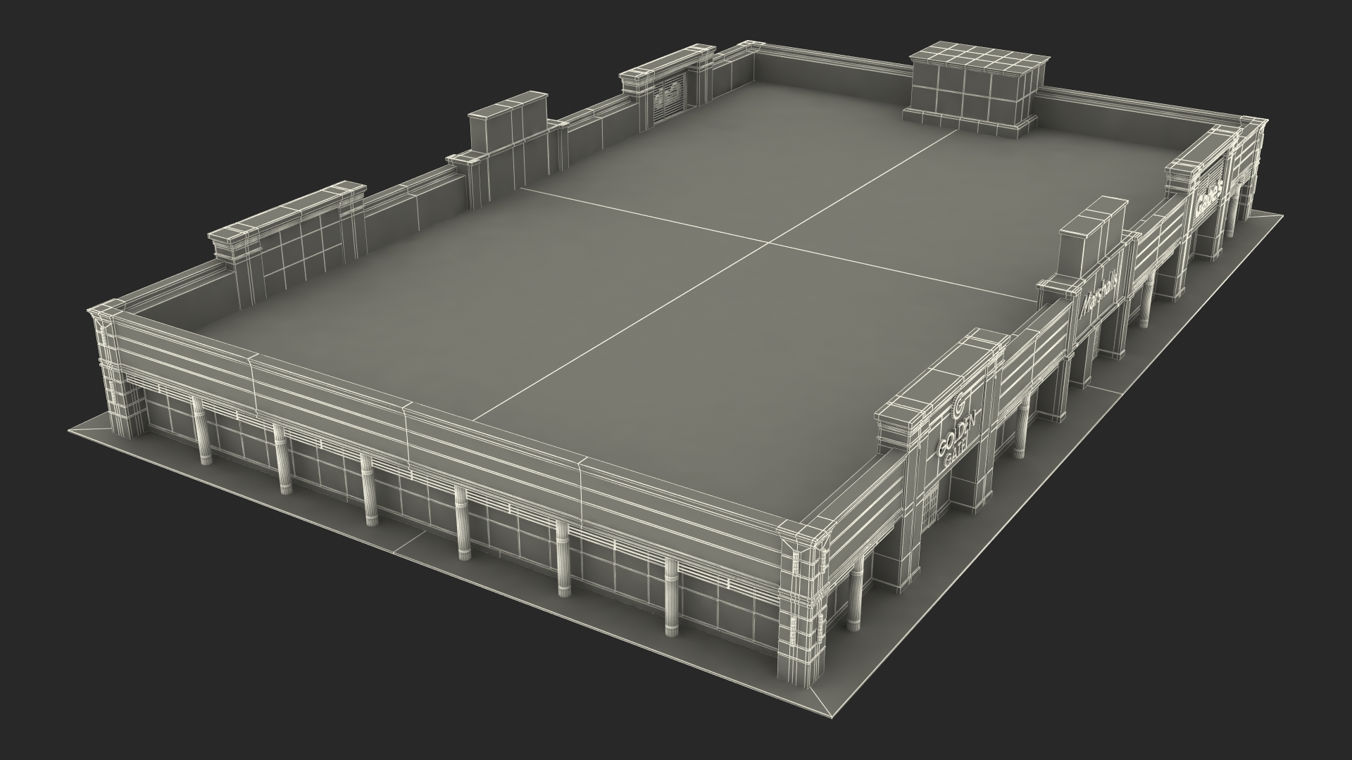 Strip Mall Building 3D model