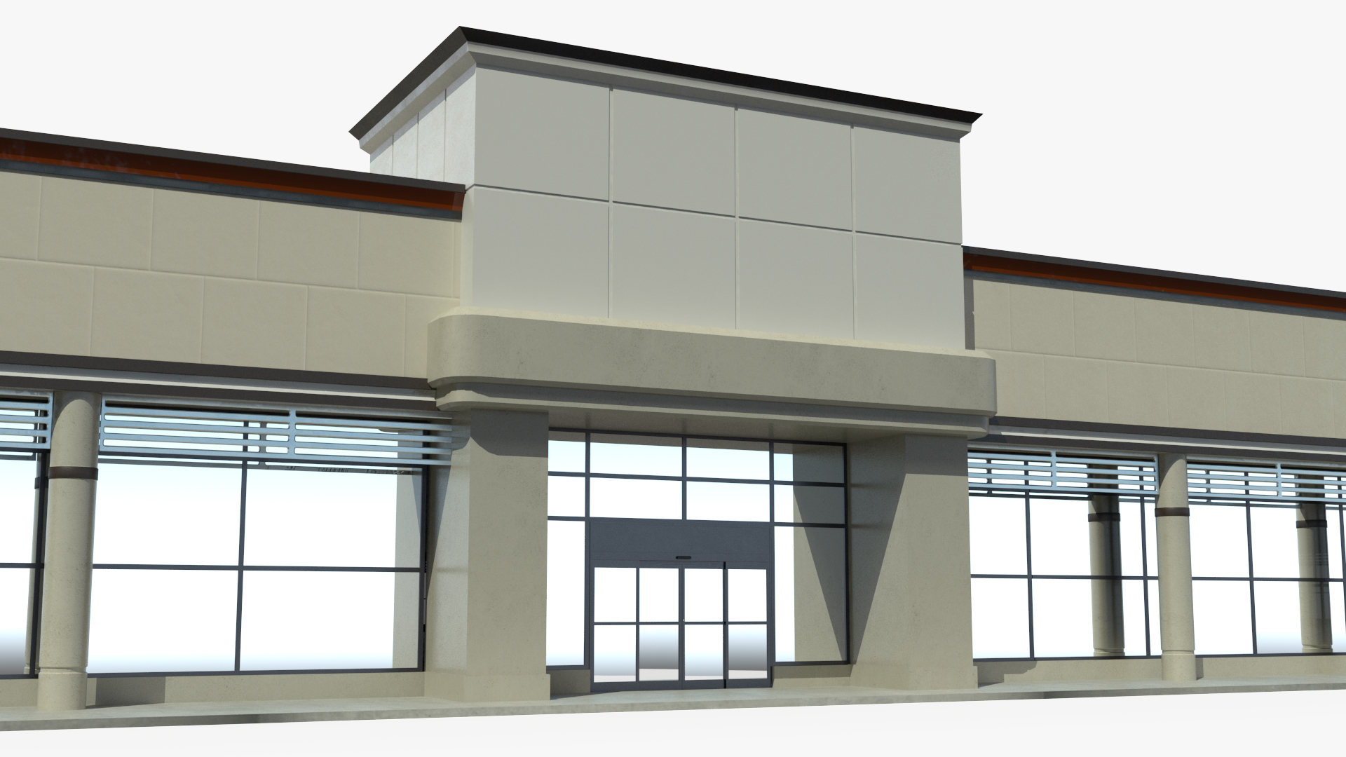 Strip Mall Building 3D model