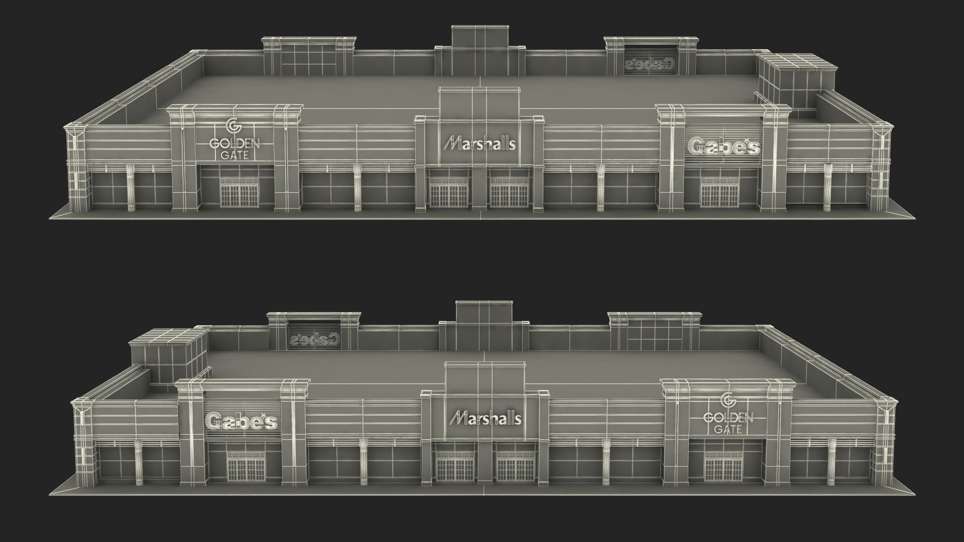 Strip Mall Building 3D model