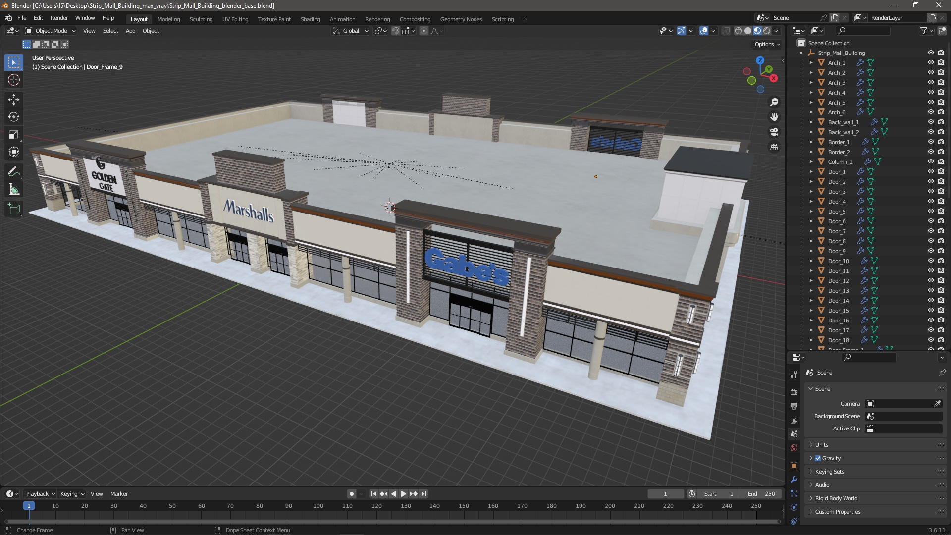 Strip Mall Building 3D model