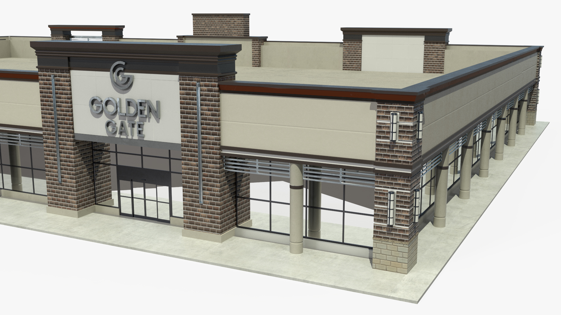 Strip Mall Building 3D model