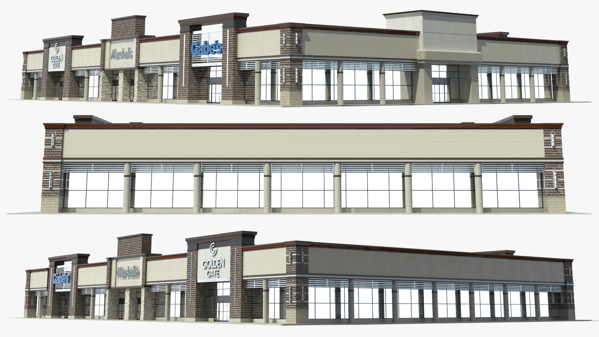 Strip Mall Building 3D model