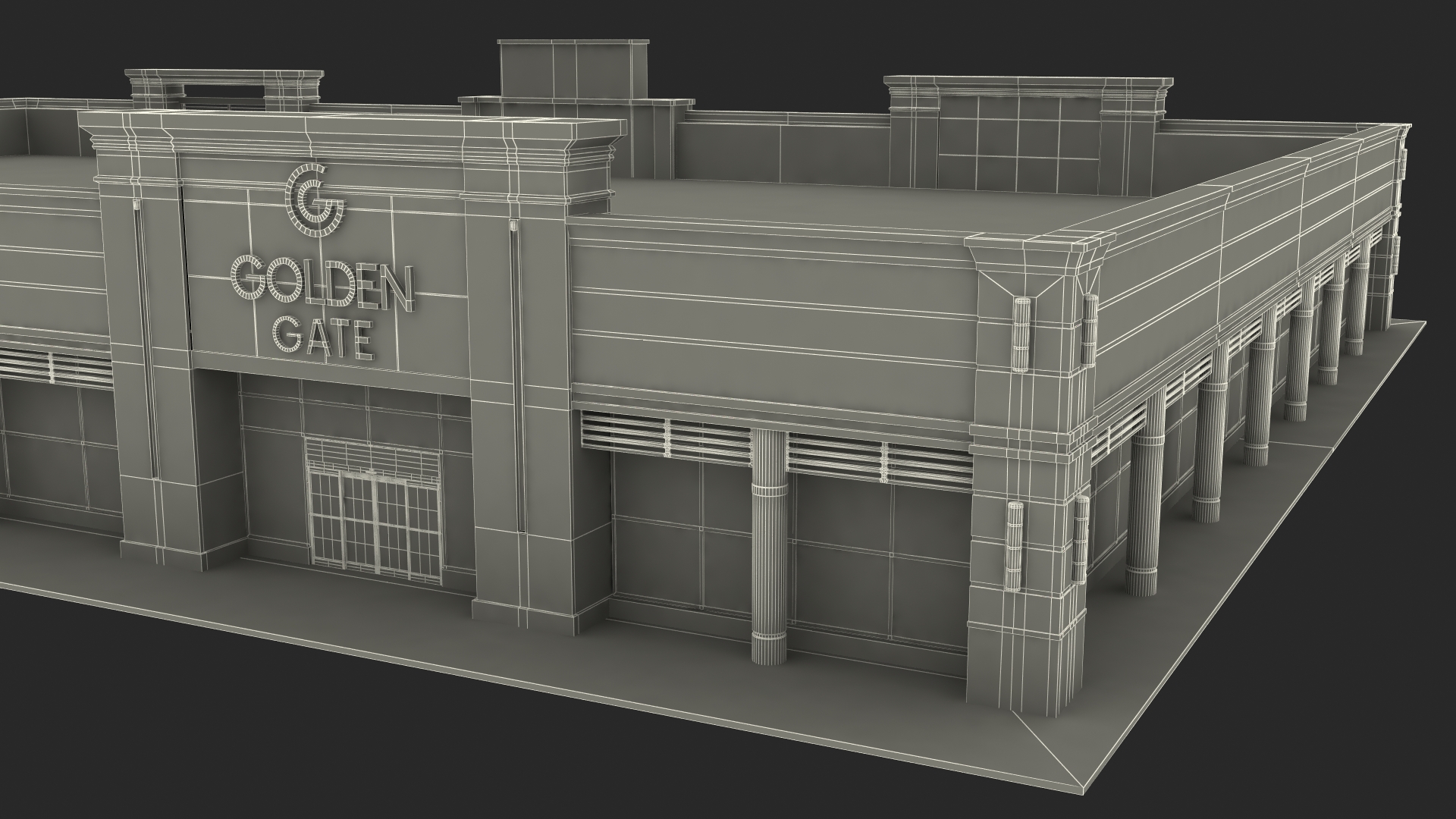 Strip Mall Building 3D model