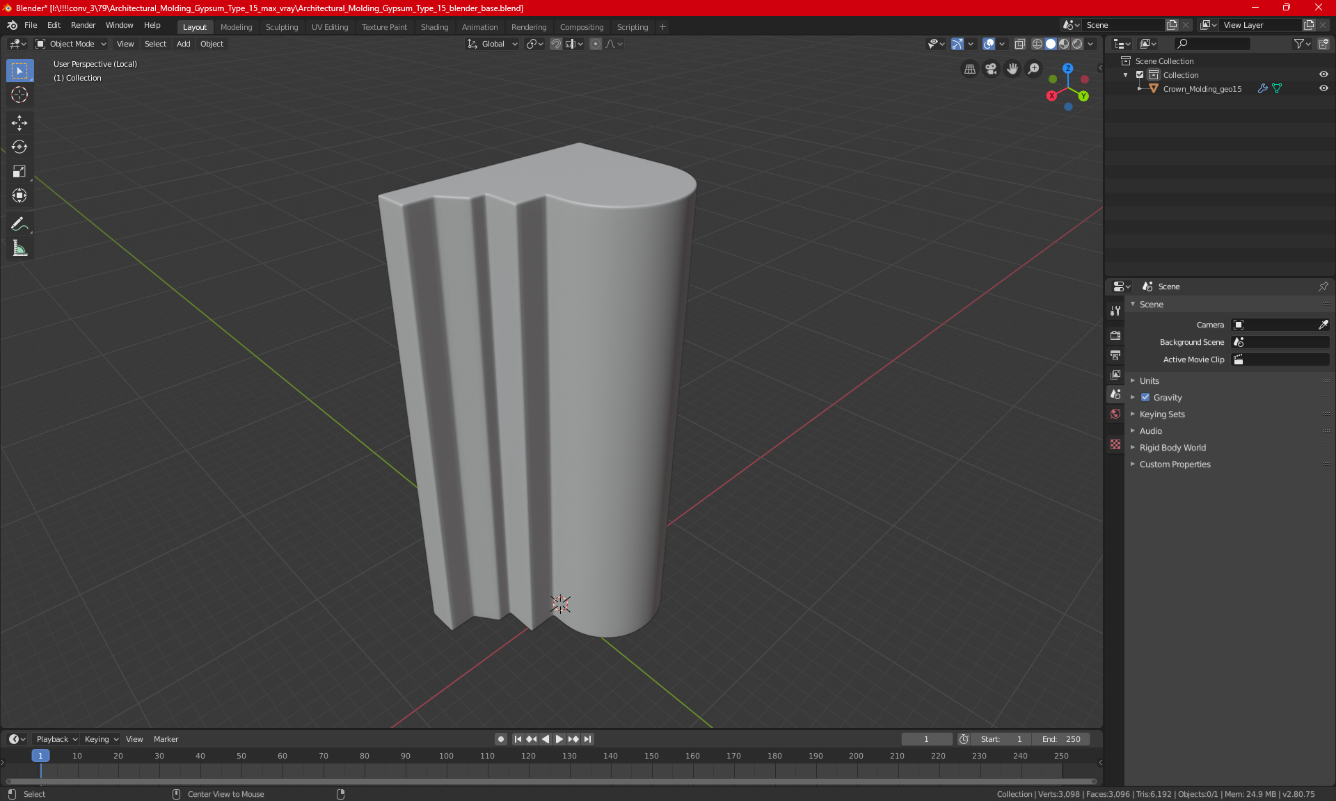 3D Architectural Molding Gypsum Type 15
