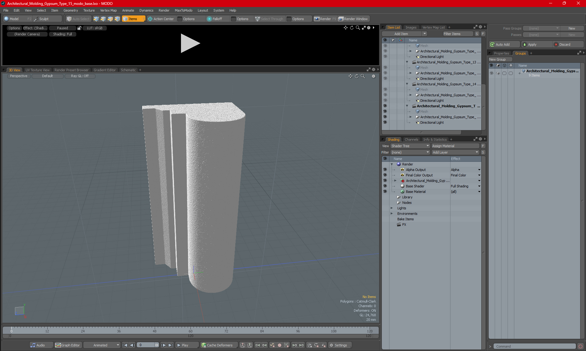 3D Architectural Molding Gypsum Type 15