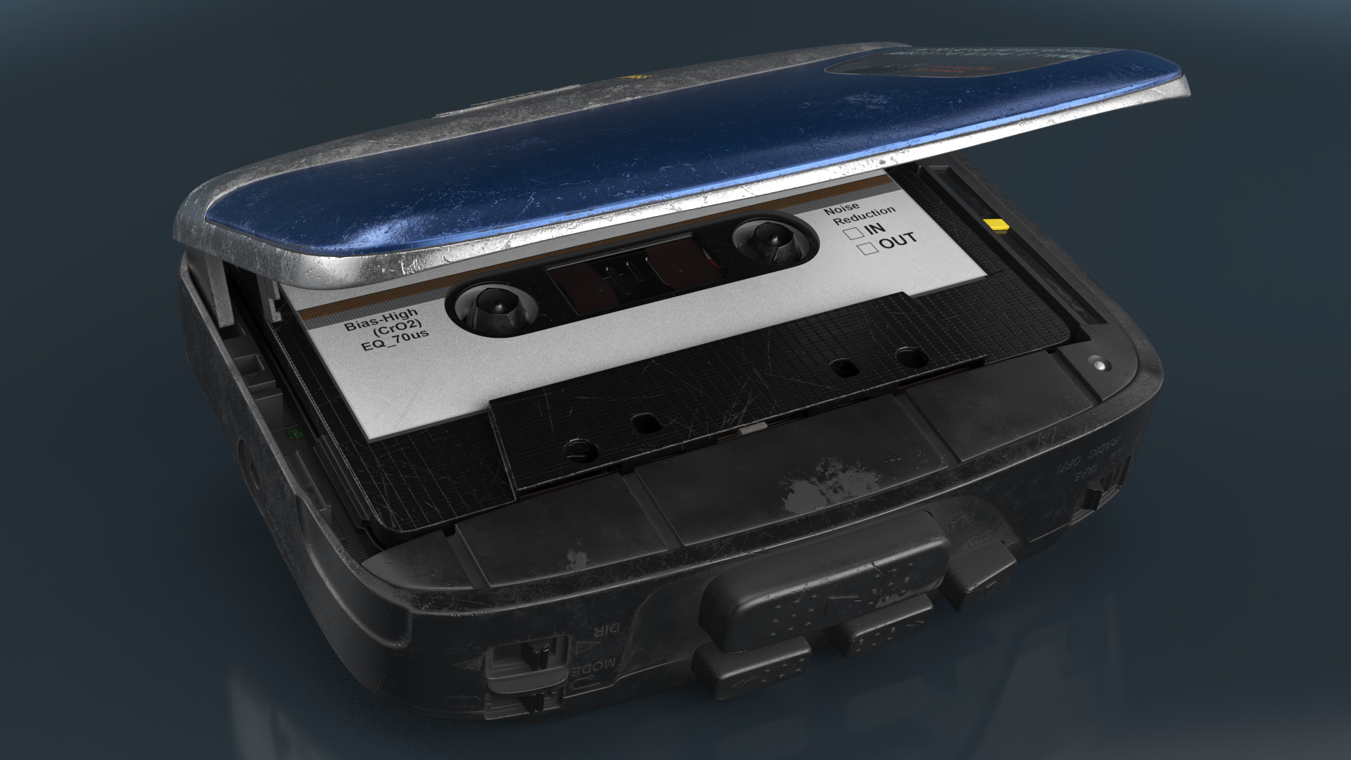 Vintage Portable Player with Cassette 3D