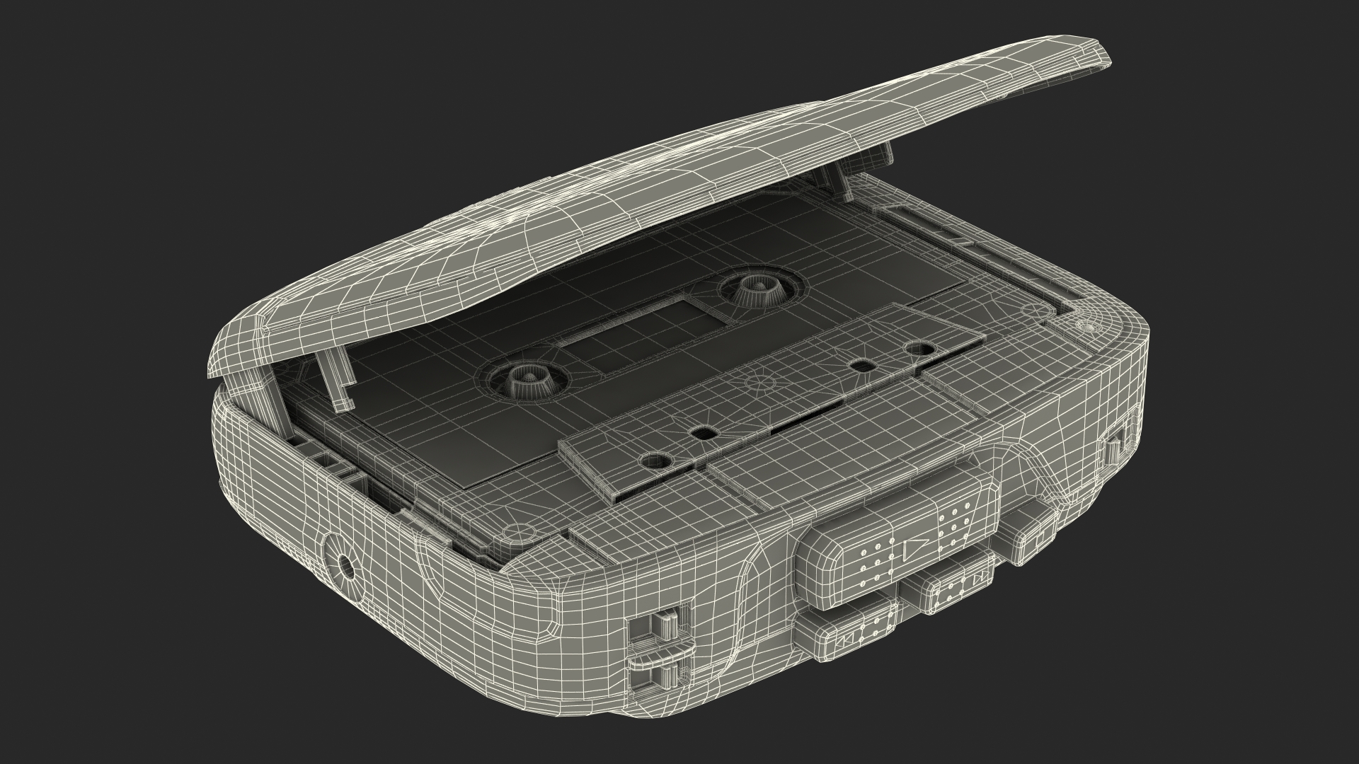Vintage Portable Player with Cassette 3D