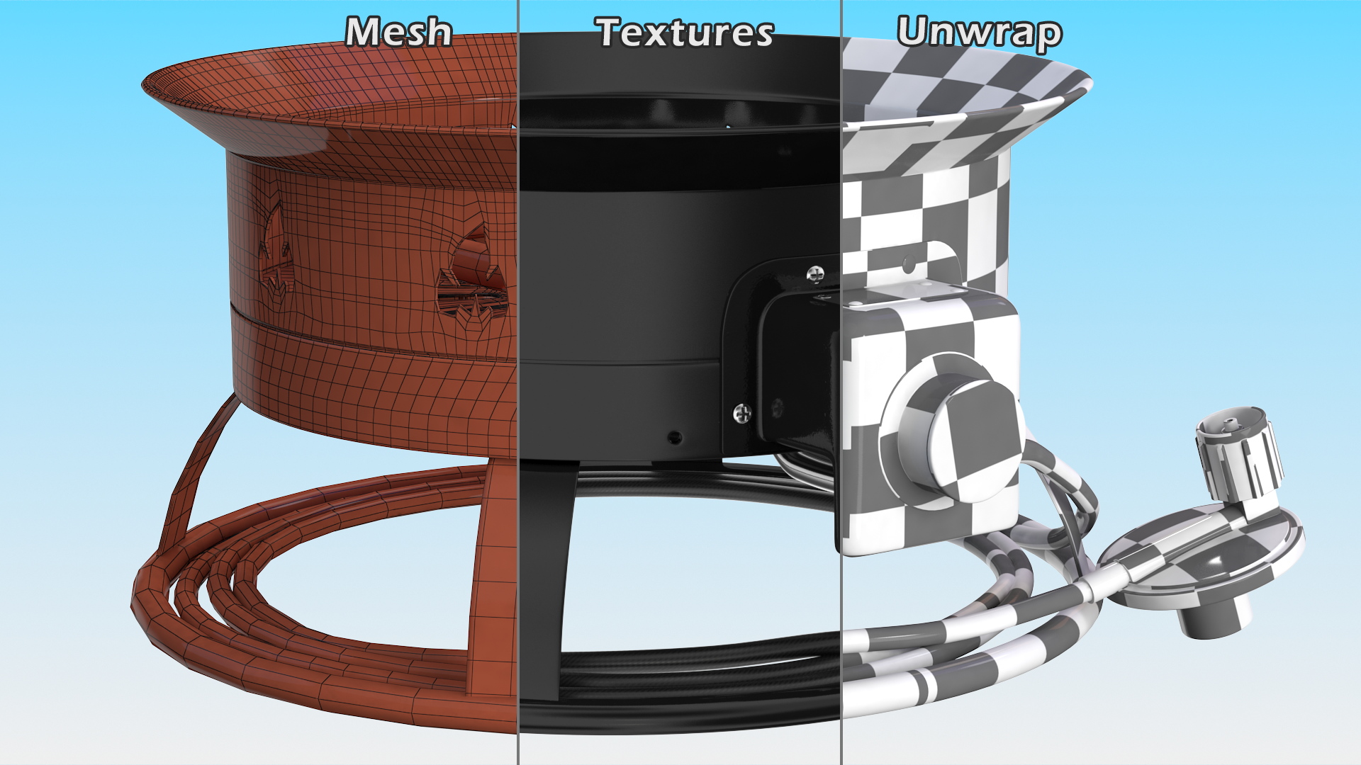 Portable Fire Pit Open 3D