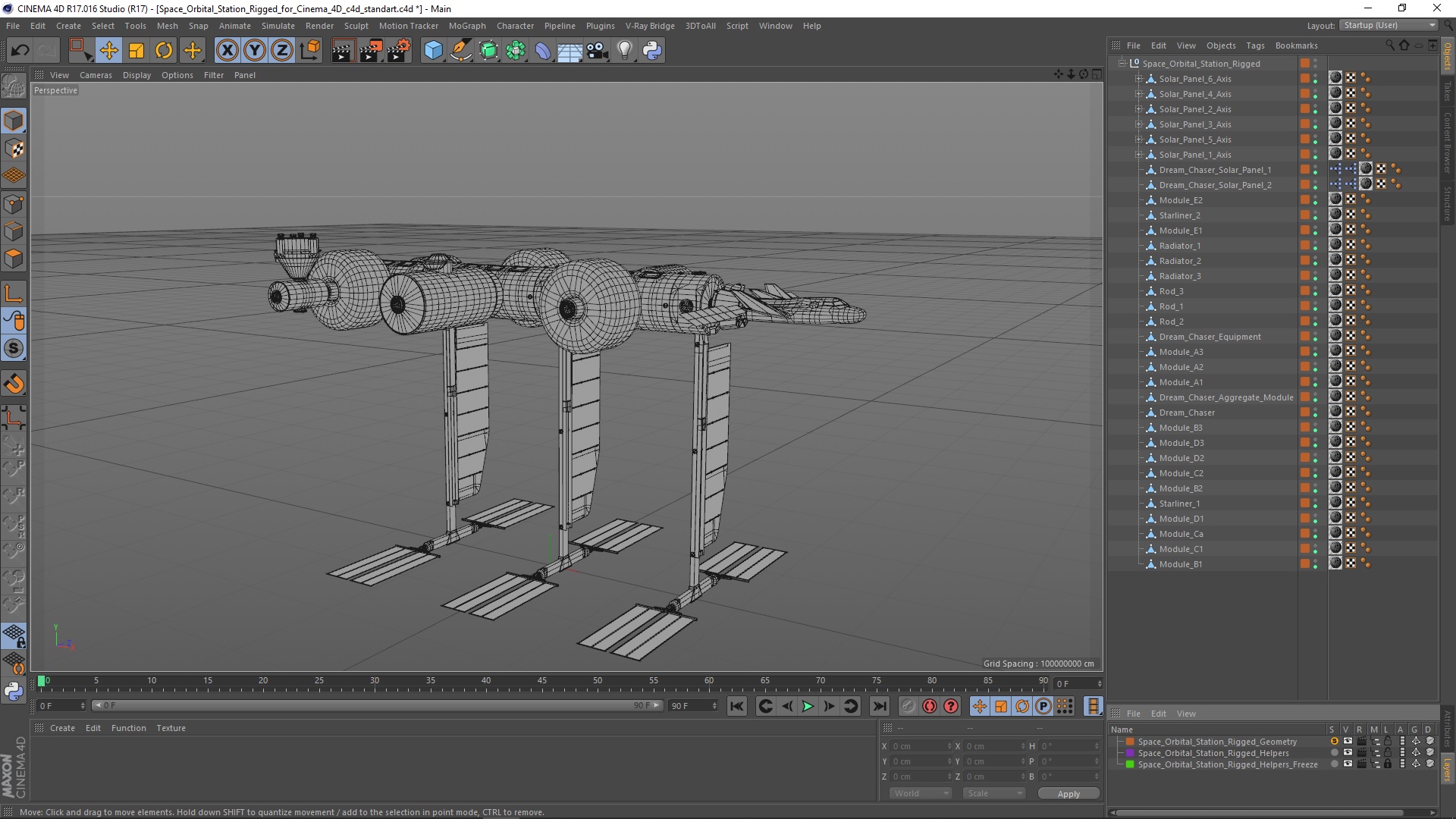 Space Orbital Station Rigged for Cinema 4D 3D
