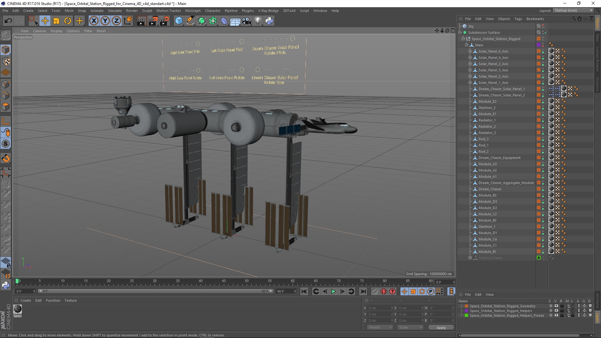 Space Orbital Station Rigged for Cinema 4D 3D