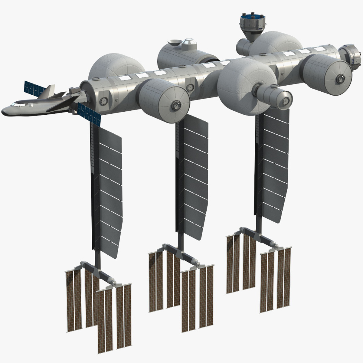 Space Orbital Station Rigged for Cinema 4D 3D