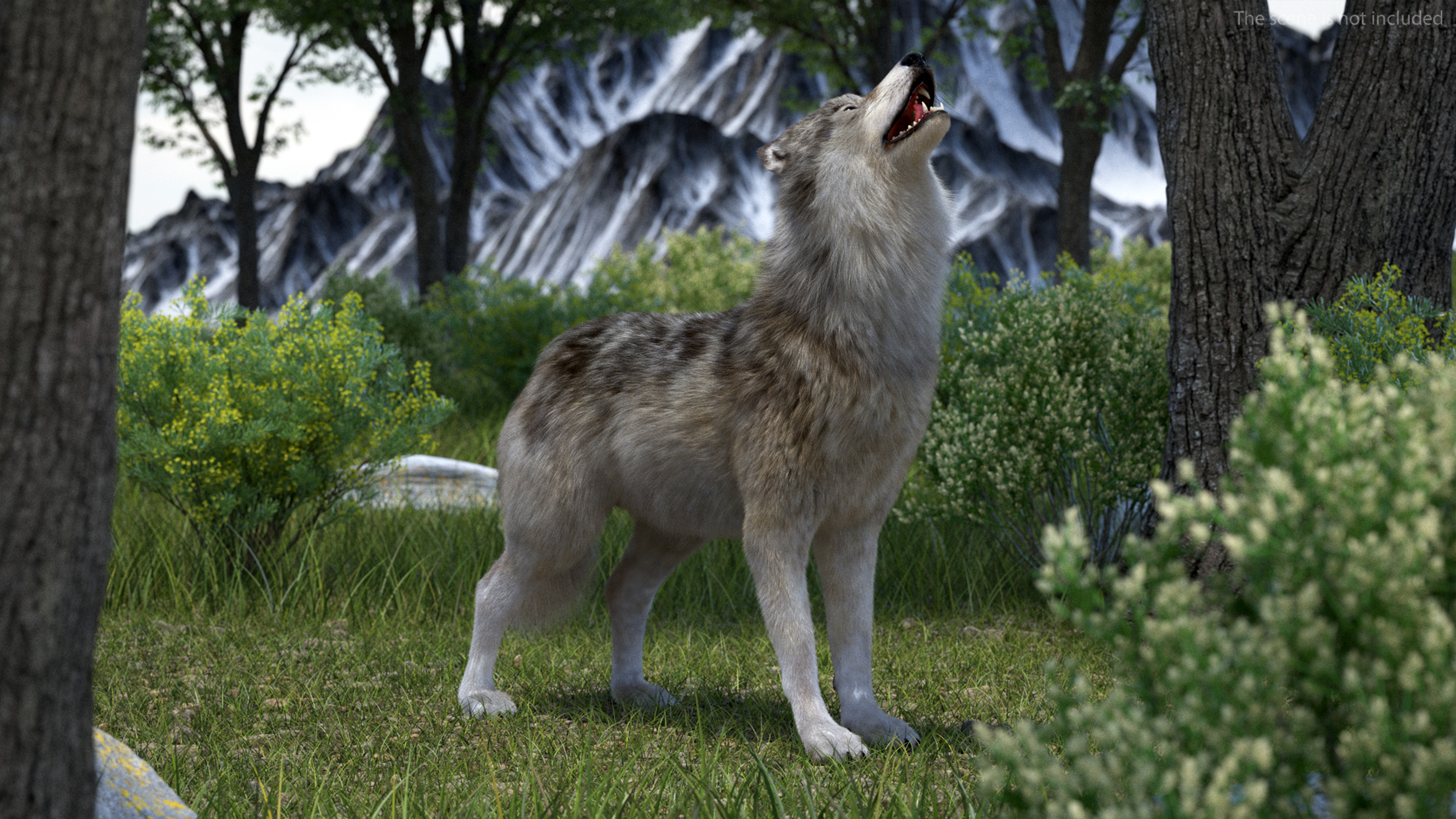 Canis Lupus Fur Rigged 3D