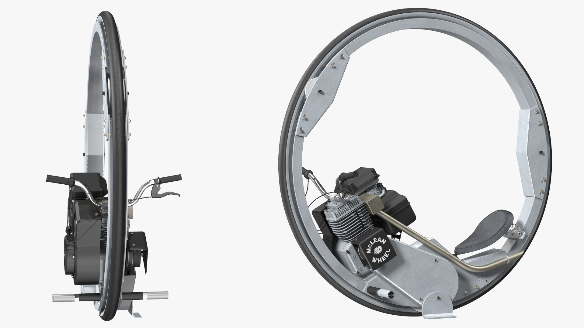 3D McLean Monocycle Rigged model