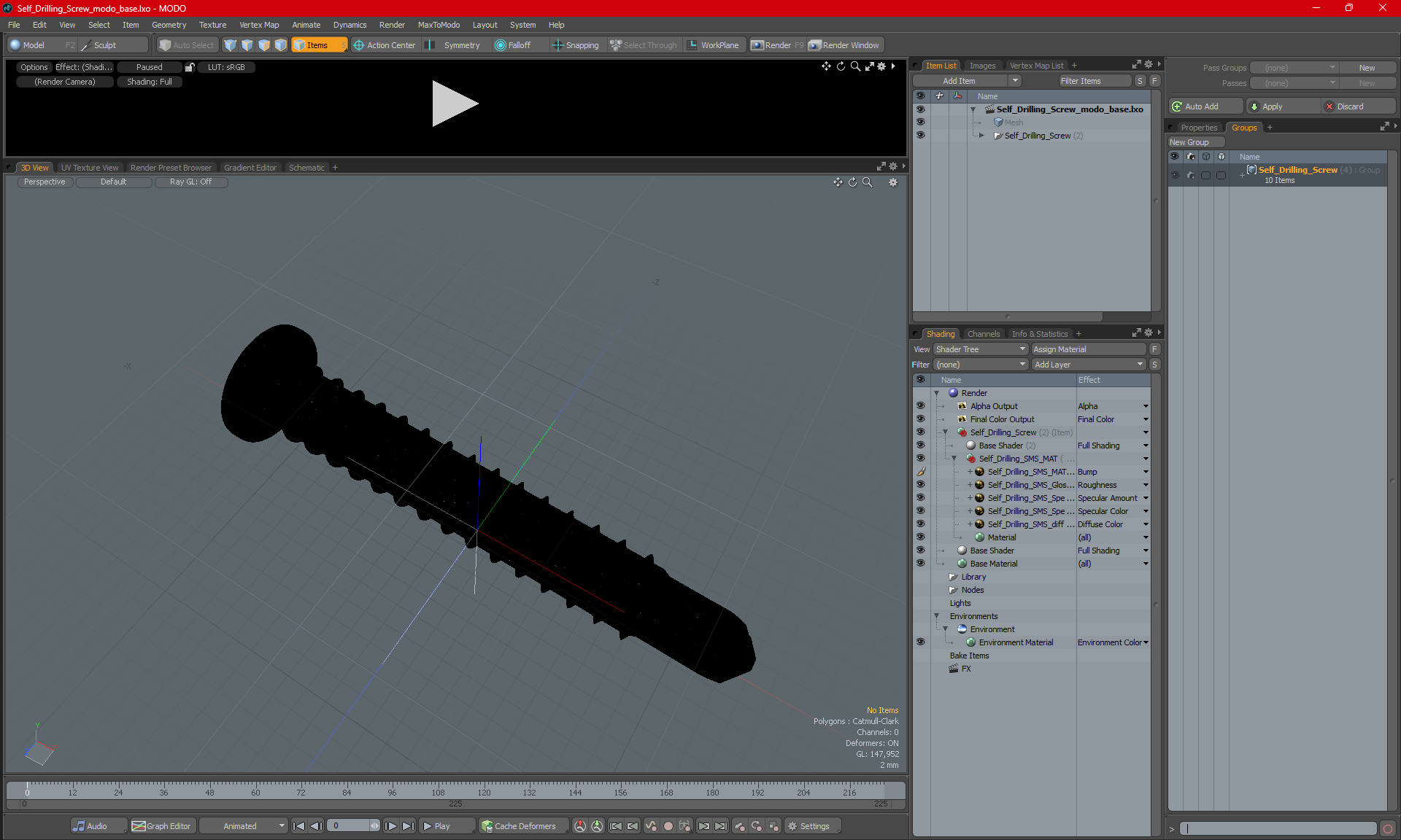 Self Drilling Screw 3D model