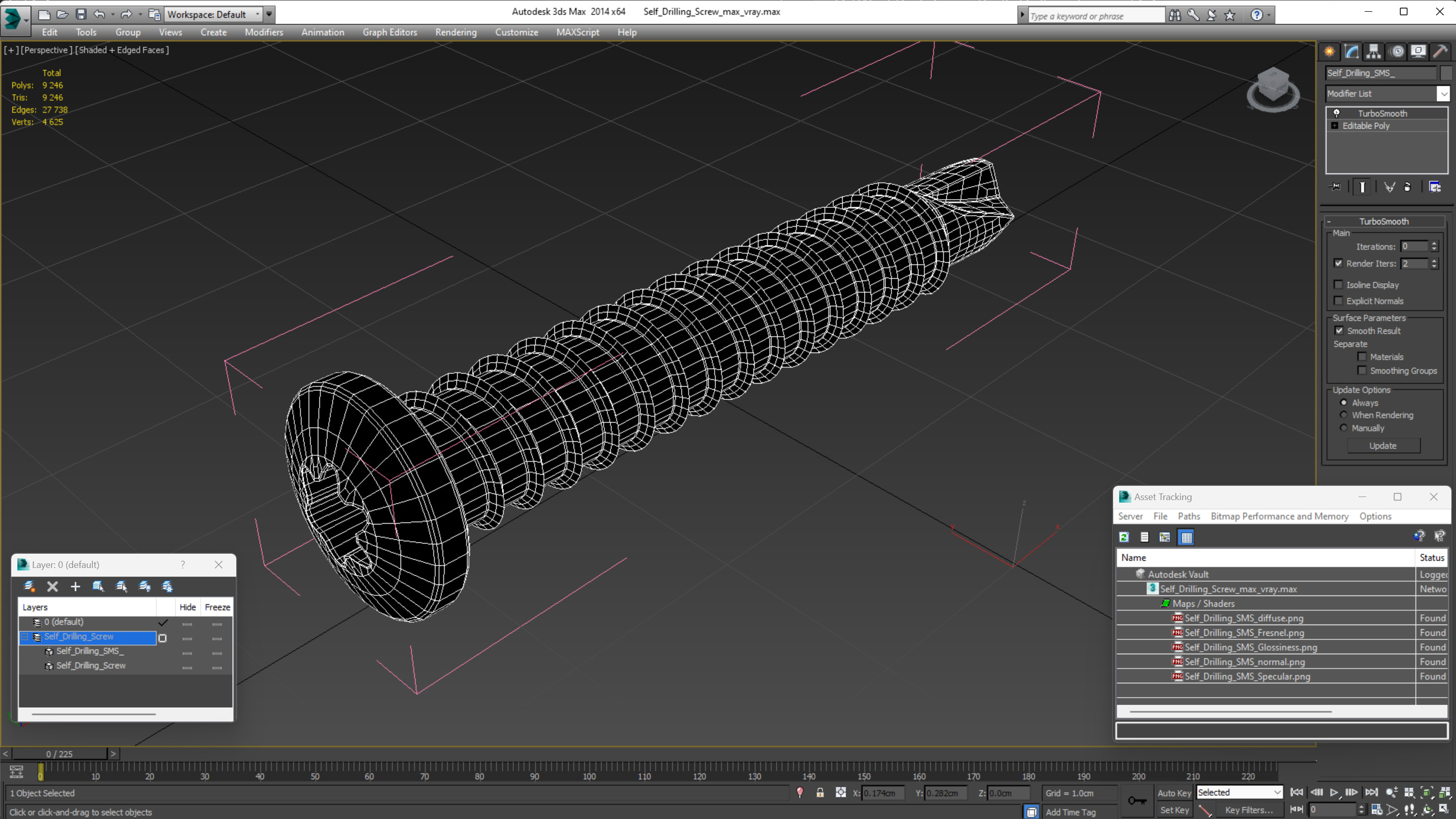 Self Drilling Screw 3D model