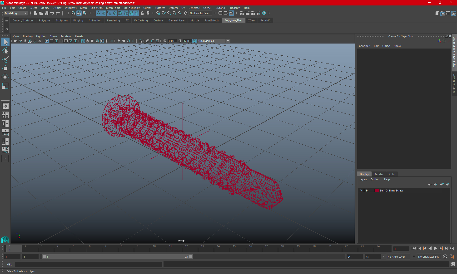 Self Drilling Screw 3D model