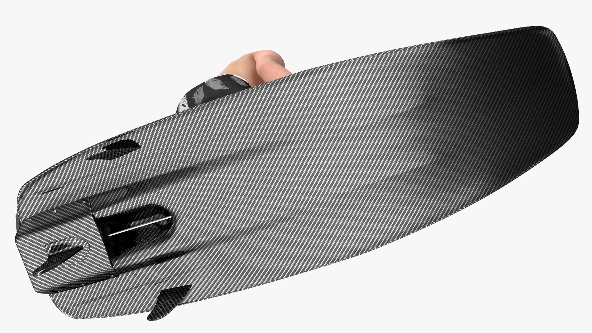 Motorised Surfboard Jet Surf Green With Asian Man 3D model