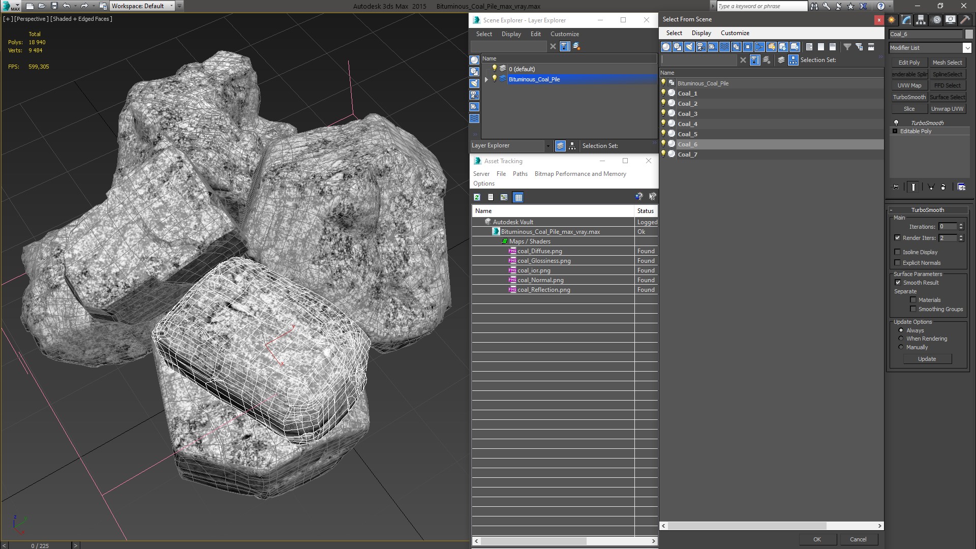 3D model Bituminous Coal Pile